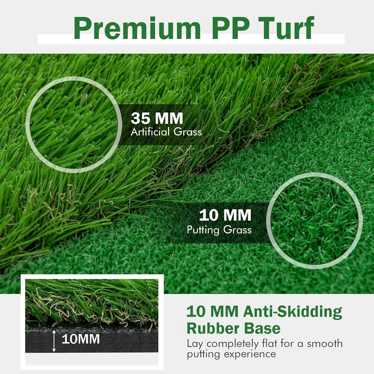 Golf Putting Green (16ft, Style US Map) Yunic Golf