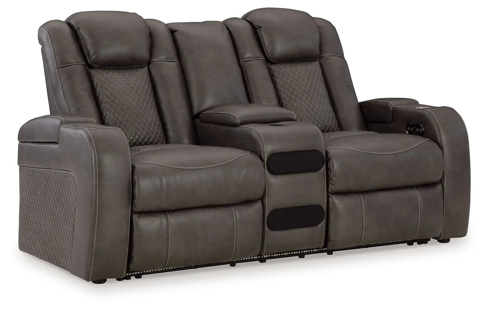 Fyne-dyme - Power Reclining Loveseat With Console/Adj Hdrst Unique Piece Furniture