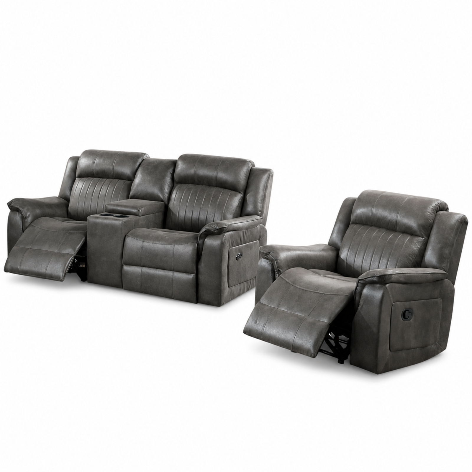 Contemporary Living Room Set, Horizontal And Vertical Tufting