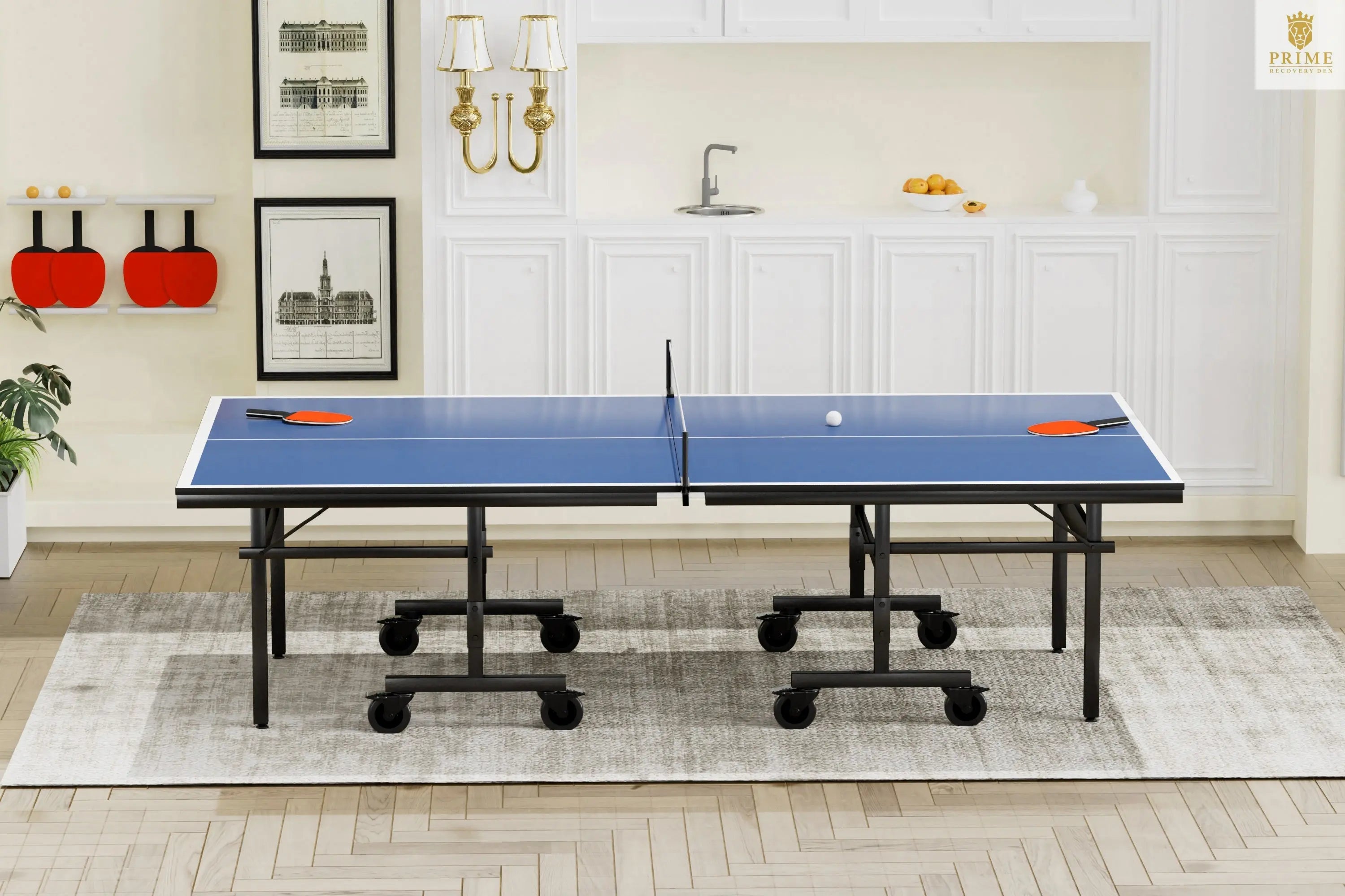 15mm Professional Ping Pong Table – Foldable, Net & Rackets Included