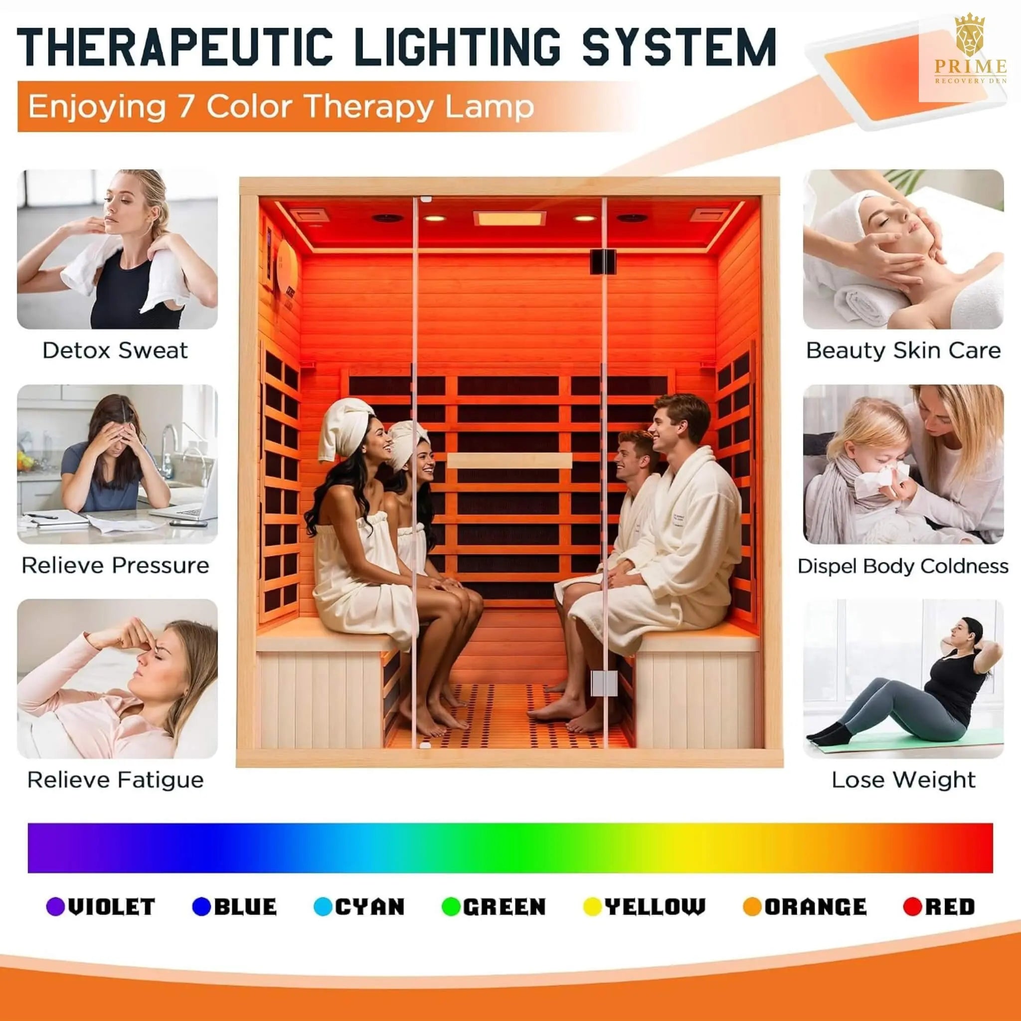 Thermora Seville 4-Person Low EMF Canadian Hemlock Infrared Sauna With Bluetooth (SAK29571) SAKSBY WHOLESALE