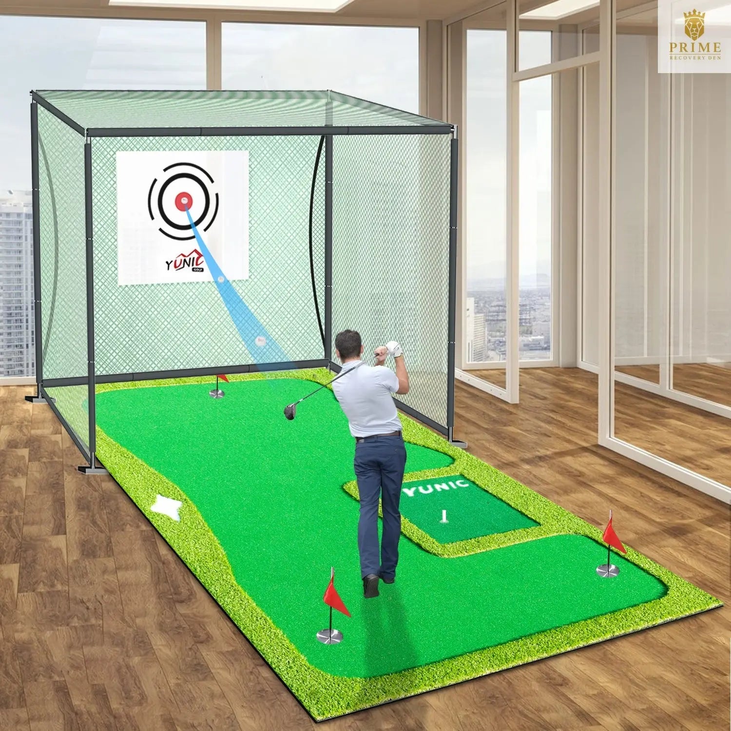 Yunic Golf Premium Putting Green with Elevation Slope – 8ft×16ft or 10ft×16ft