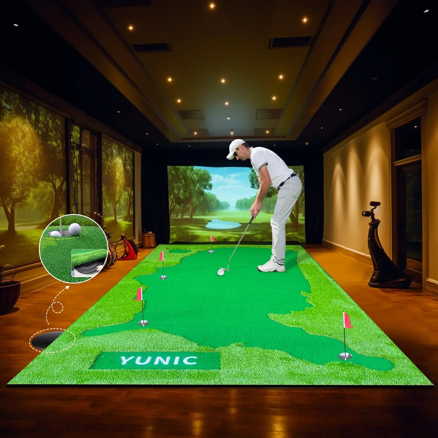 Golf Putting Green (16ft, Style US Map) Yunic Golf