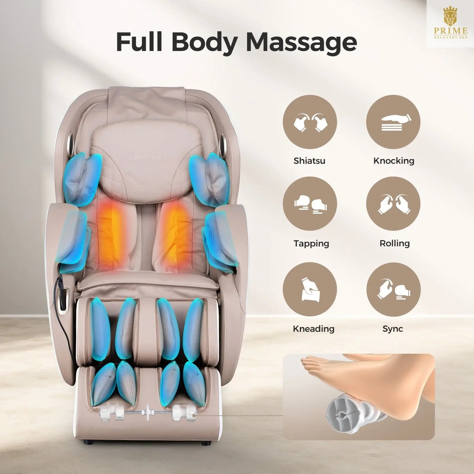 Bosscare - 3D Zero Gravity Massage Chair, Full Body Shiatsu Recliner With App