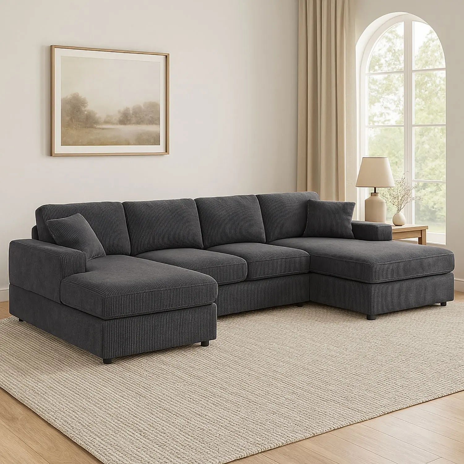 3 Piece Double Chaise Sectional Sofa Unique Piece Furniture