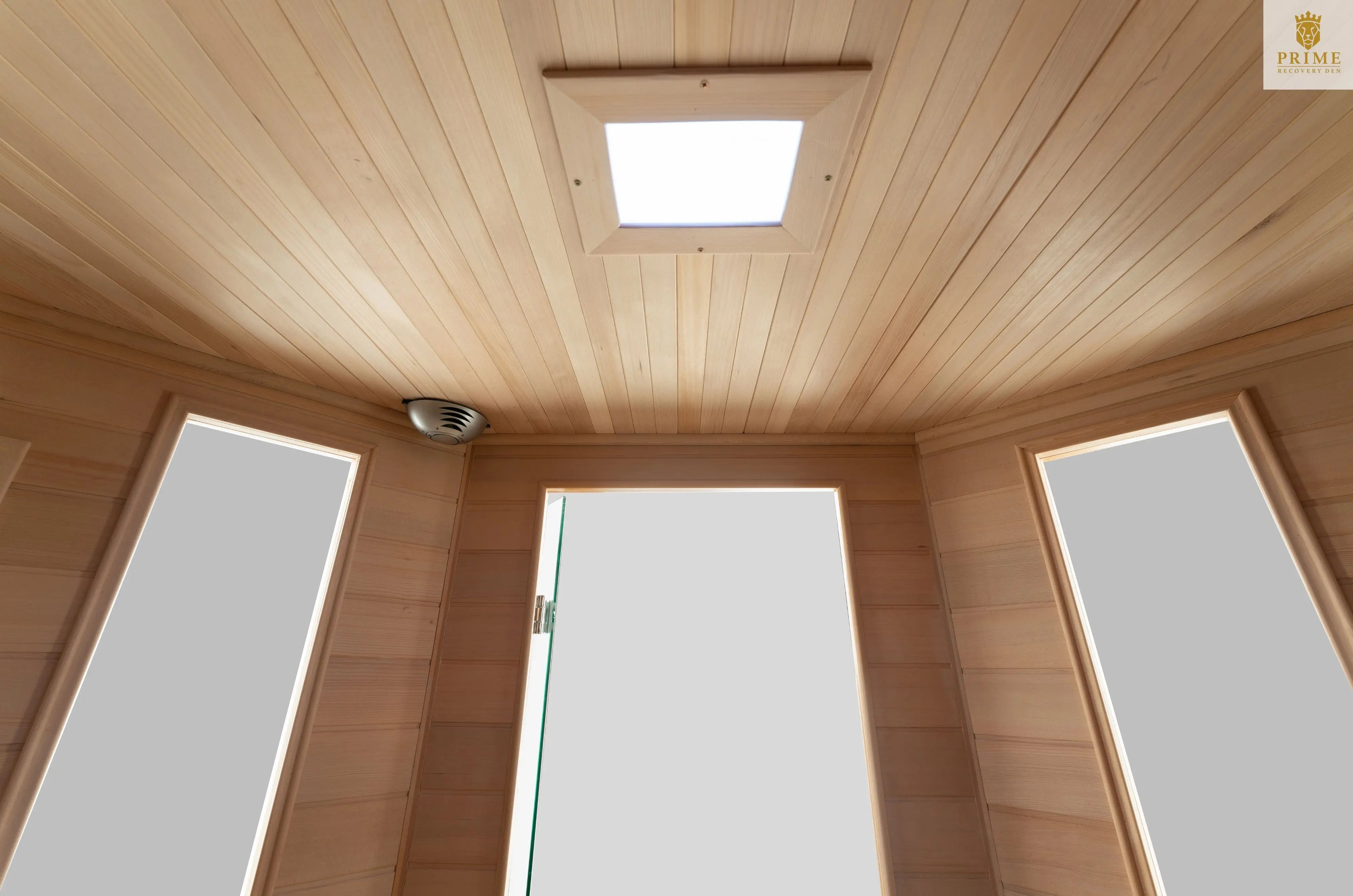 Blisspod, Vienna, Corner Spacious Far Infrared Sauna Canadian Hemlock Ultra Low EMF, 12 Heaters, 4-5 Persons