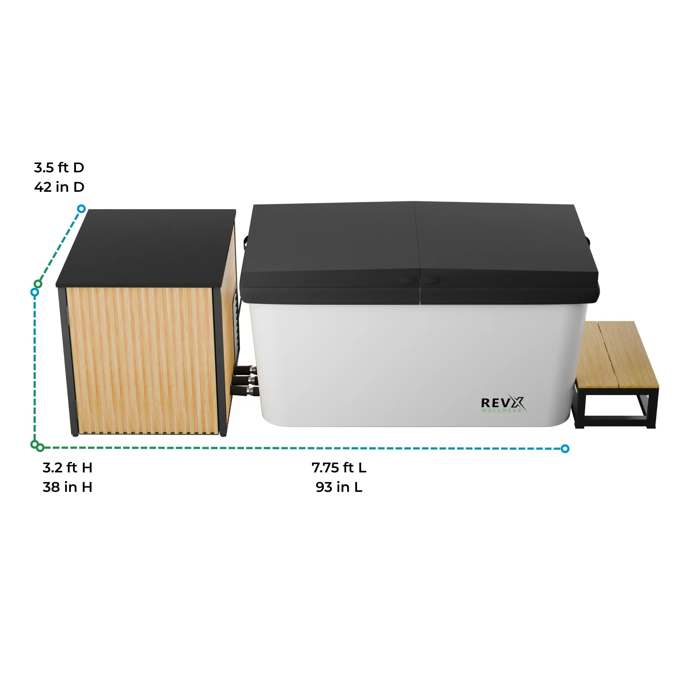 RevX Acrylic X Tub Cold Plunge + LUX High Performance Chiller and Filtration System RevX Wellness