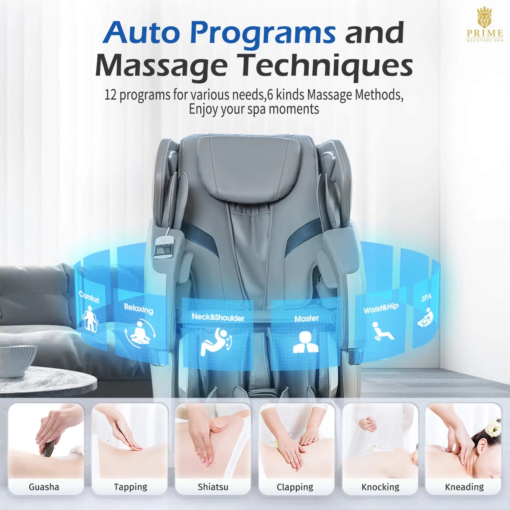 Bosscare Premium Full Body Zero Gravity Massage Chair With Ai Voice And App Control, Gray (SAK35970) SAKSBY WHOLESALE