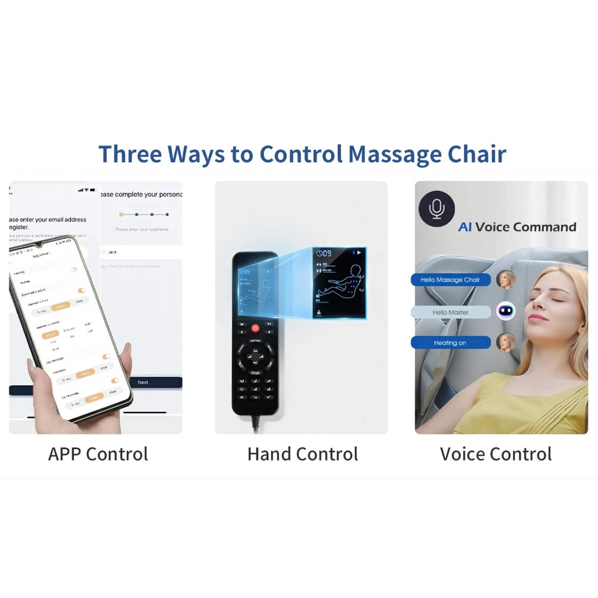 Bosscare Premium Full Body Zero Gravity Massage Chair With Ai Voice And App Control, Gray (SAK35970) SAKSBY WHOLESALE