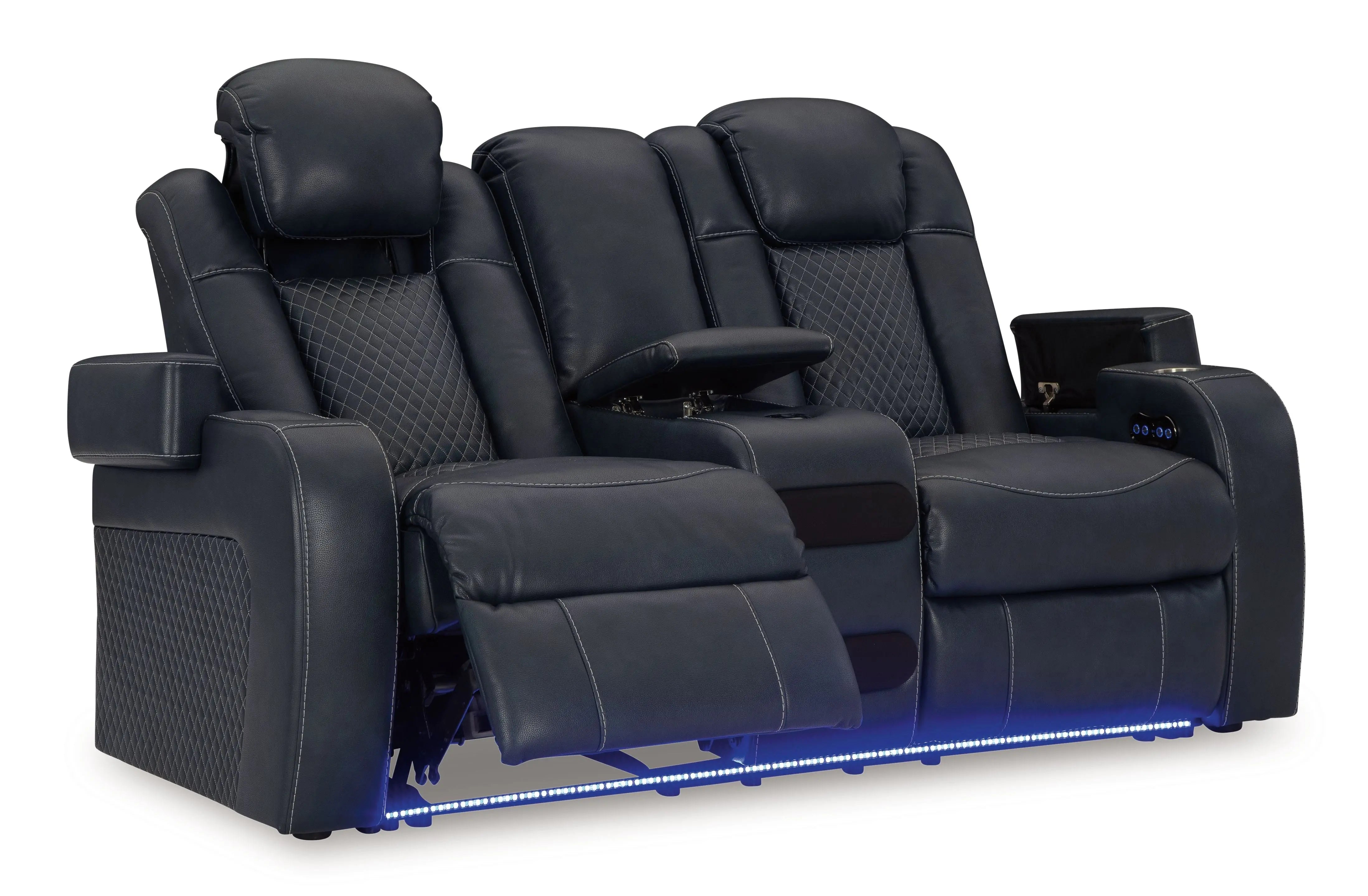 Fyne-dyme - Power Reclining Loveseat With Console/Adj Hdrst Unique Piece Furniture