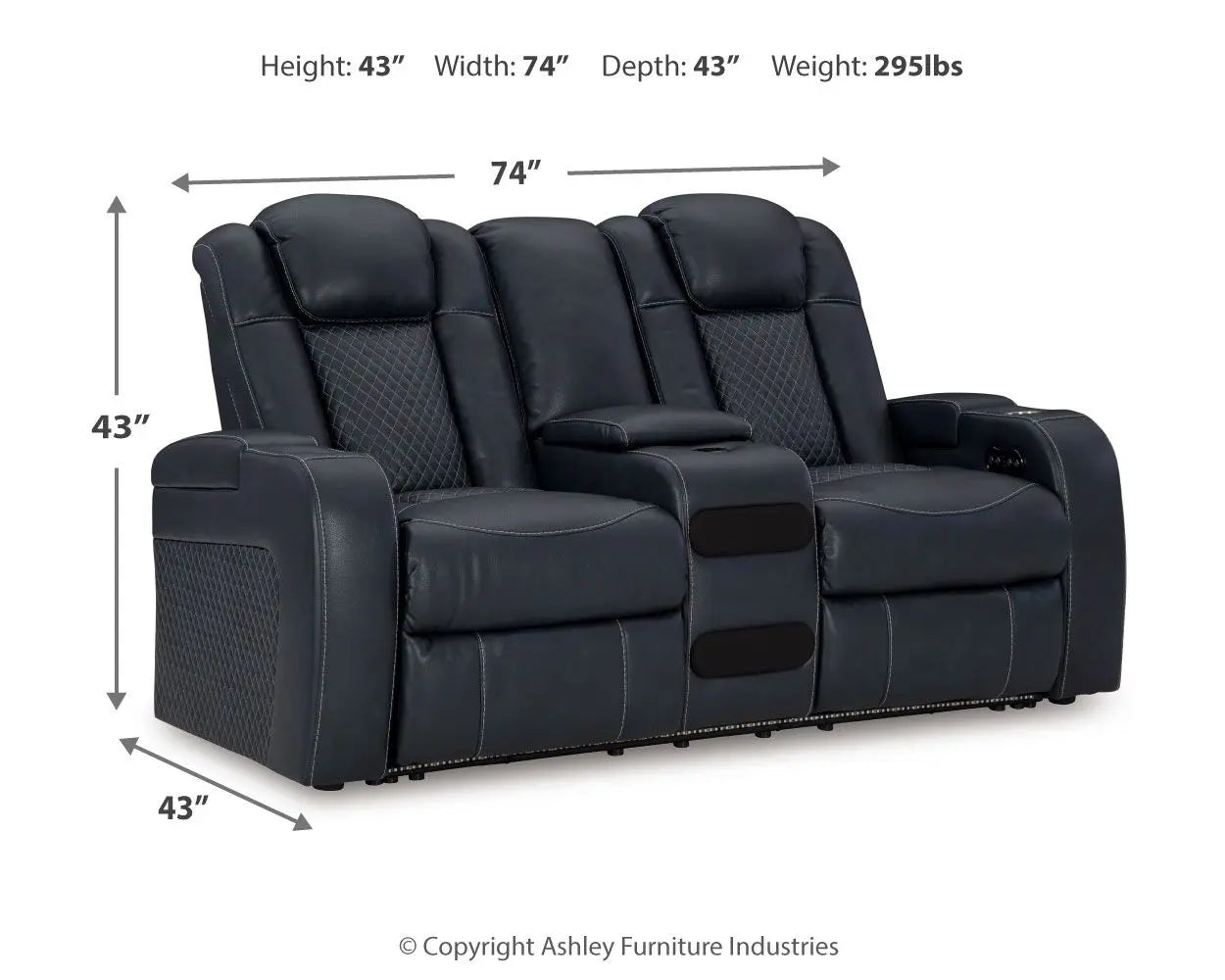 Fyne-dyme - Power Reclining Loveseat With Console/Adj Hdrst Unique Piece Furniture