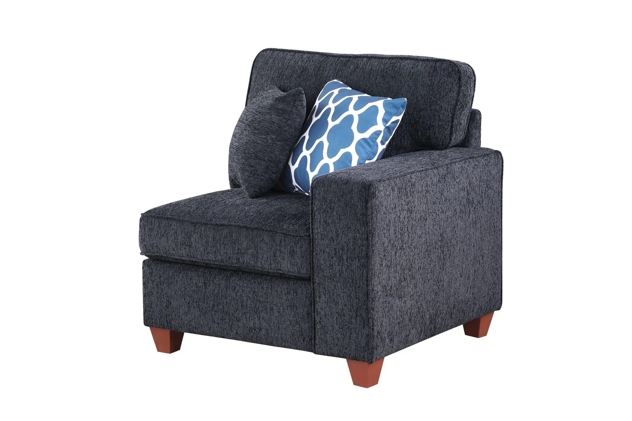 Lily - Sectional Sofa With Ottoman - Black Unique Piece Furniture