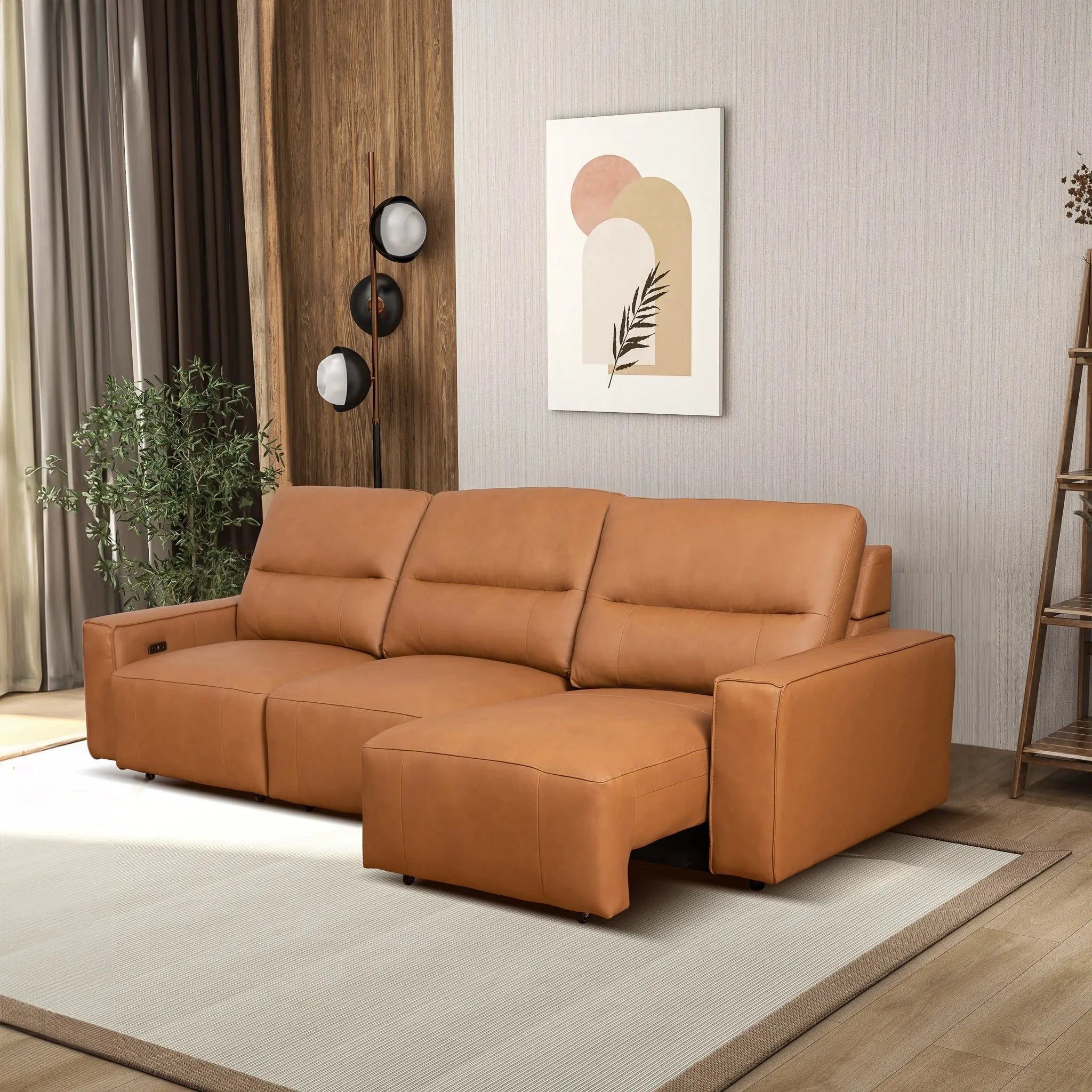 Grant - Triple Power Convertible Sofa - Cognac Unique Piece Furniture