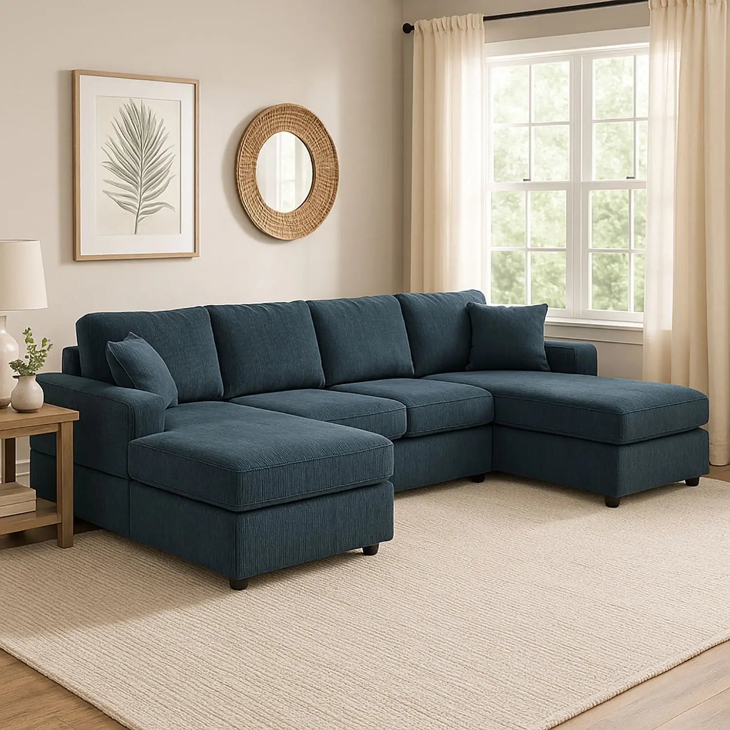 3 Piece Double Chaise Sectional Sofa Unique Piece Furniture
