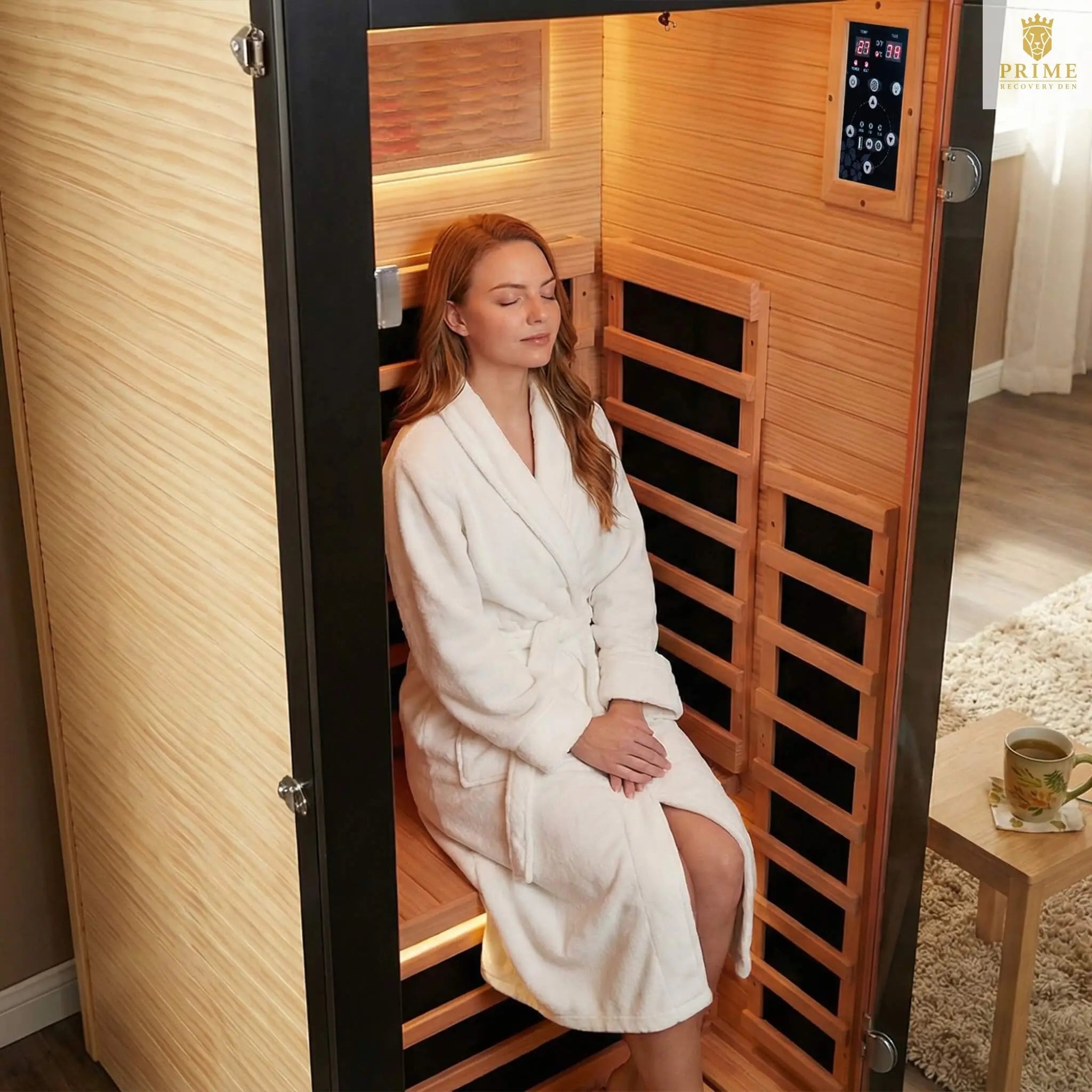 Thermora Solara Single-Person Chilean Pine Infrared Sauna Cabin (SAK57926) SAKSBY WHOLESALE
