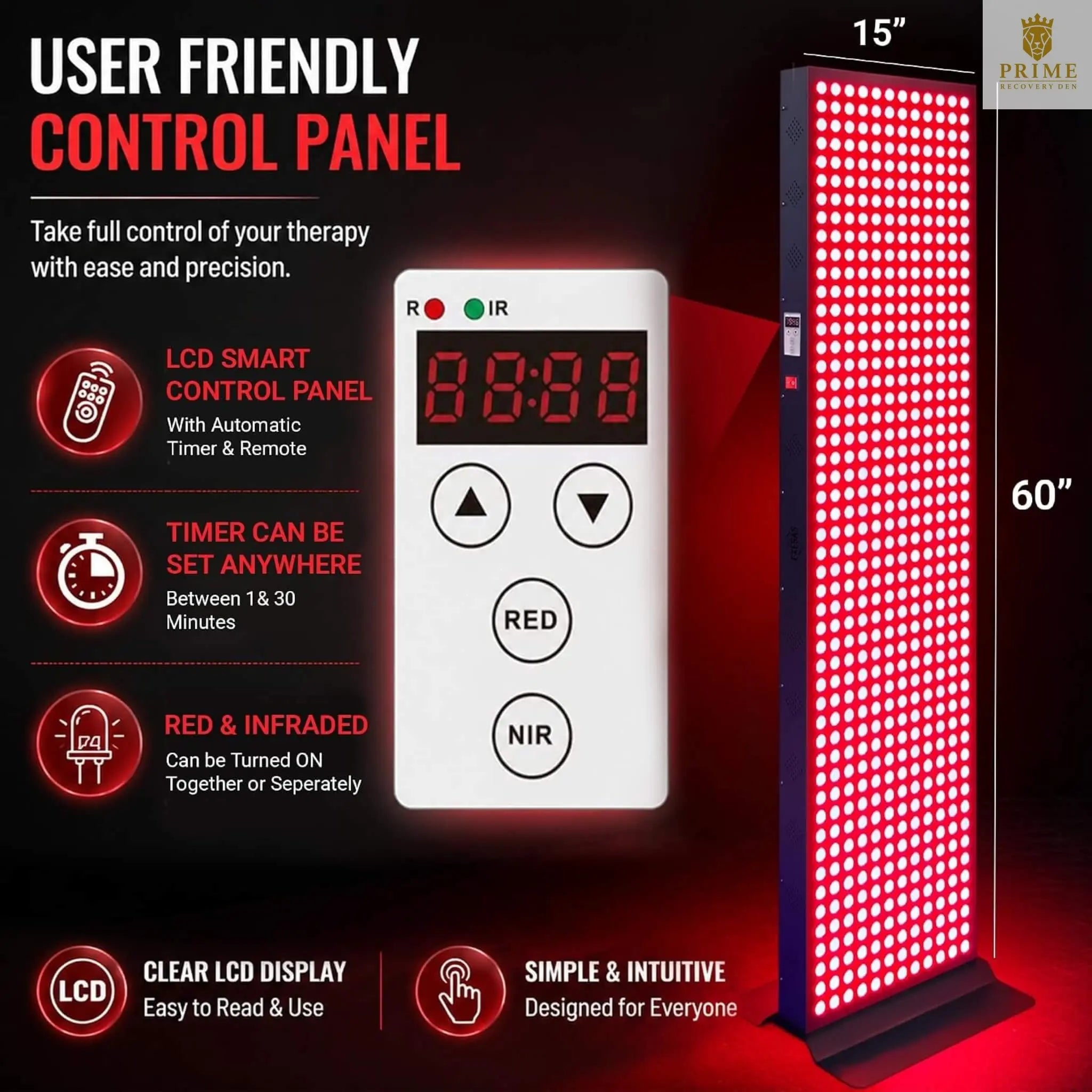 Full-Body Dual-Chip Clinical-Grade Red Light Therapy Panel (SAK63480) SAKSBY WHOLESALE