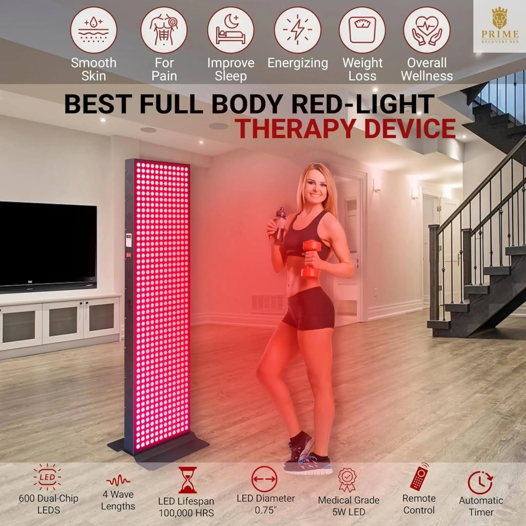 Full-Body Dual-Chip Clinical-Grade Red Light Therapy Panel (SAK63480) SAKSBY WHOLESALE