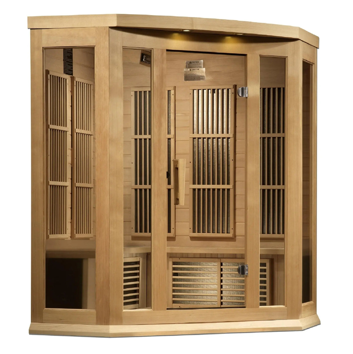 Maxxus "Chaumont Edition" 3-Person Corner Near Zero EMF FAR Infrared Sauna with Canadian Hemlock The Sauna Solution LLC