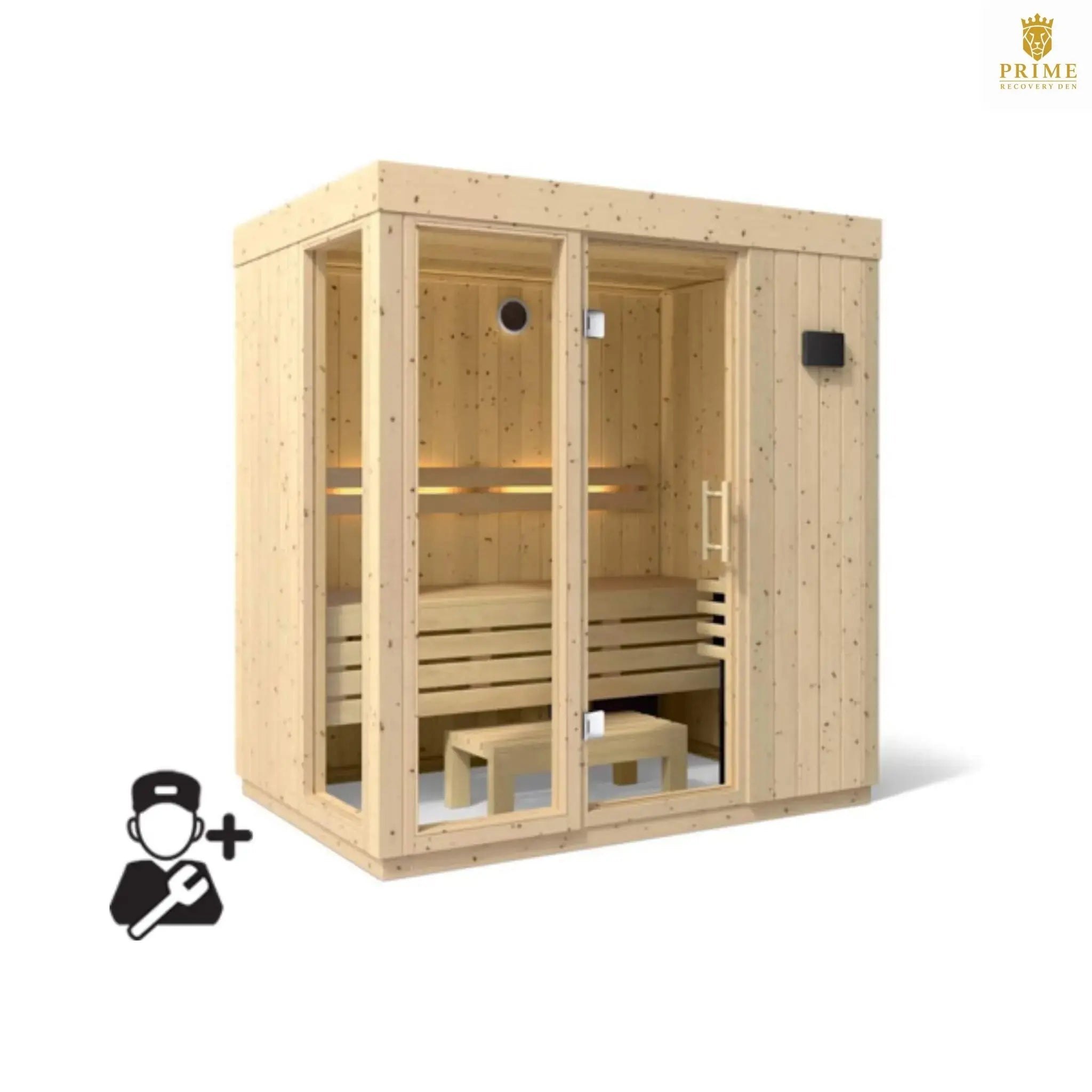 Kohler C1 Luxury Indoor Scandinavian Spruce Home Sauna Kit (SAK60418) SAKSBY WHOLESALE
