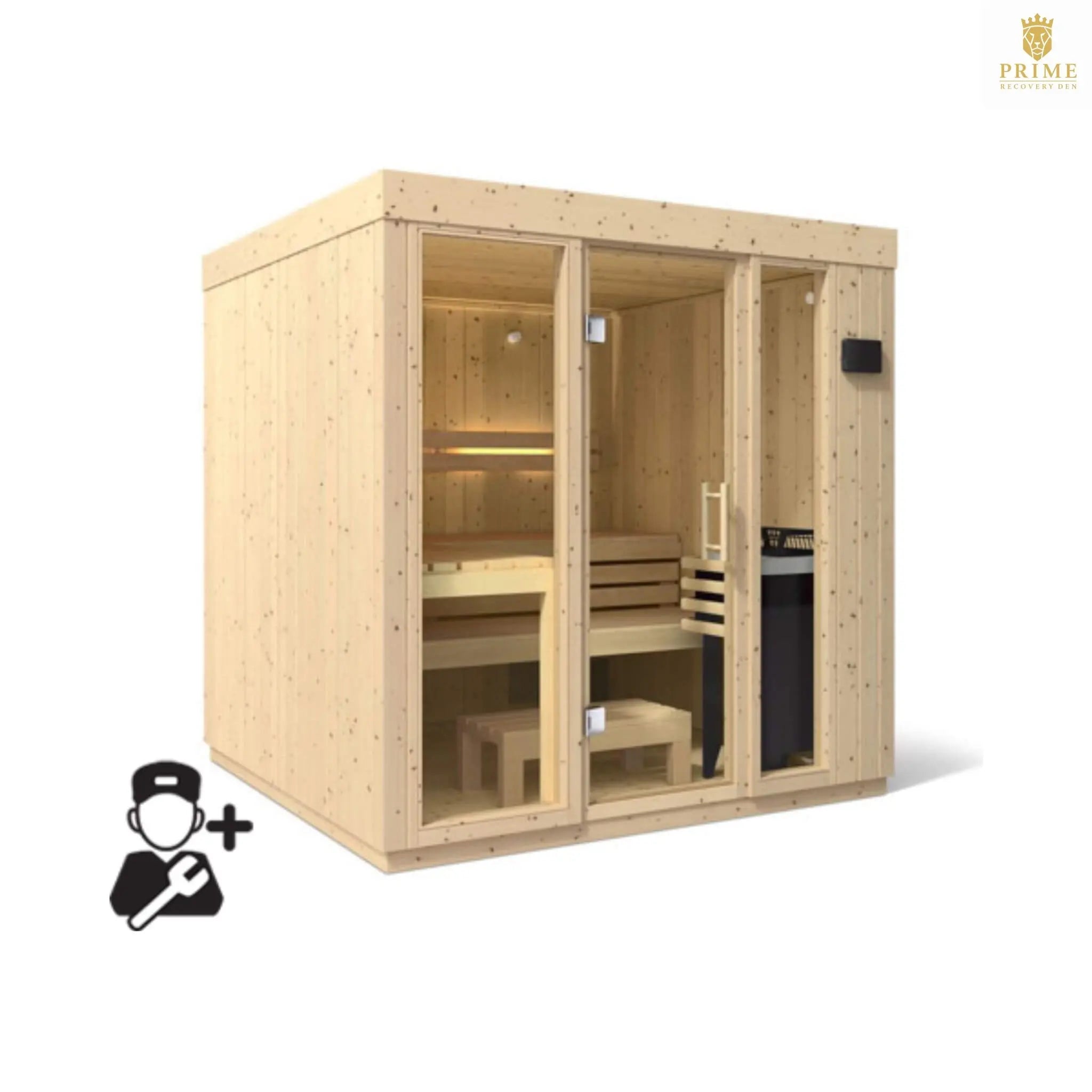 Kohler C1 Luxury Indoor Scandinavian Spruce Home Sauna Kit (SAK60418) SAKSBY WHOLESALE