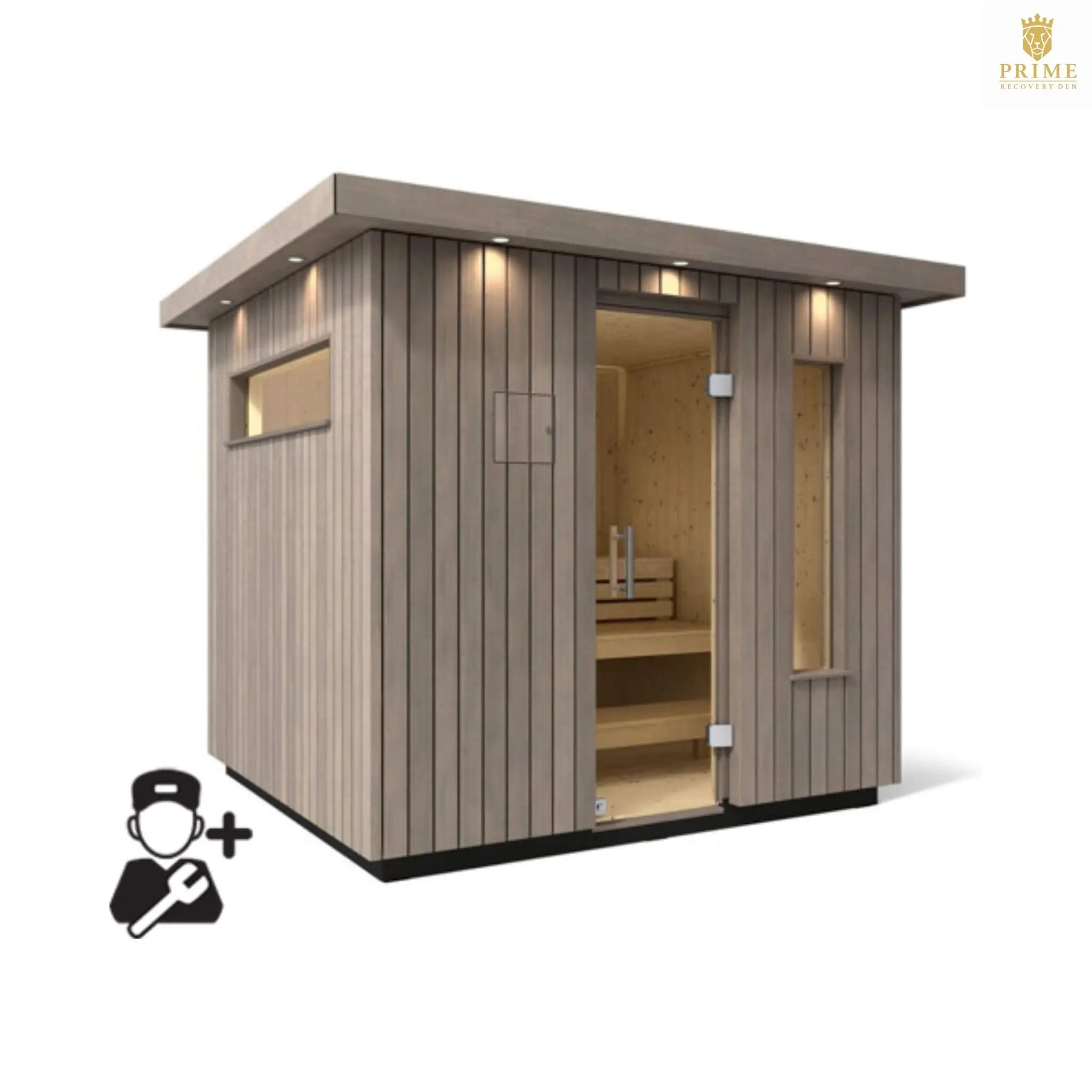 Kohler C2 Outdoor Weathered Gray Spruce Sauna Kit (SAK39184) SAKSBY WHOLESALE