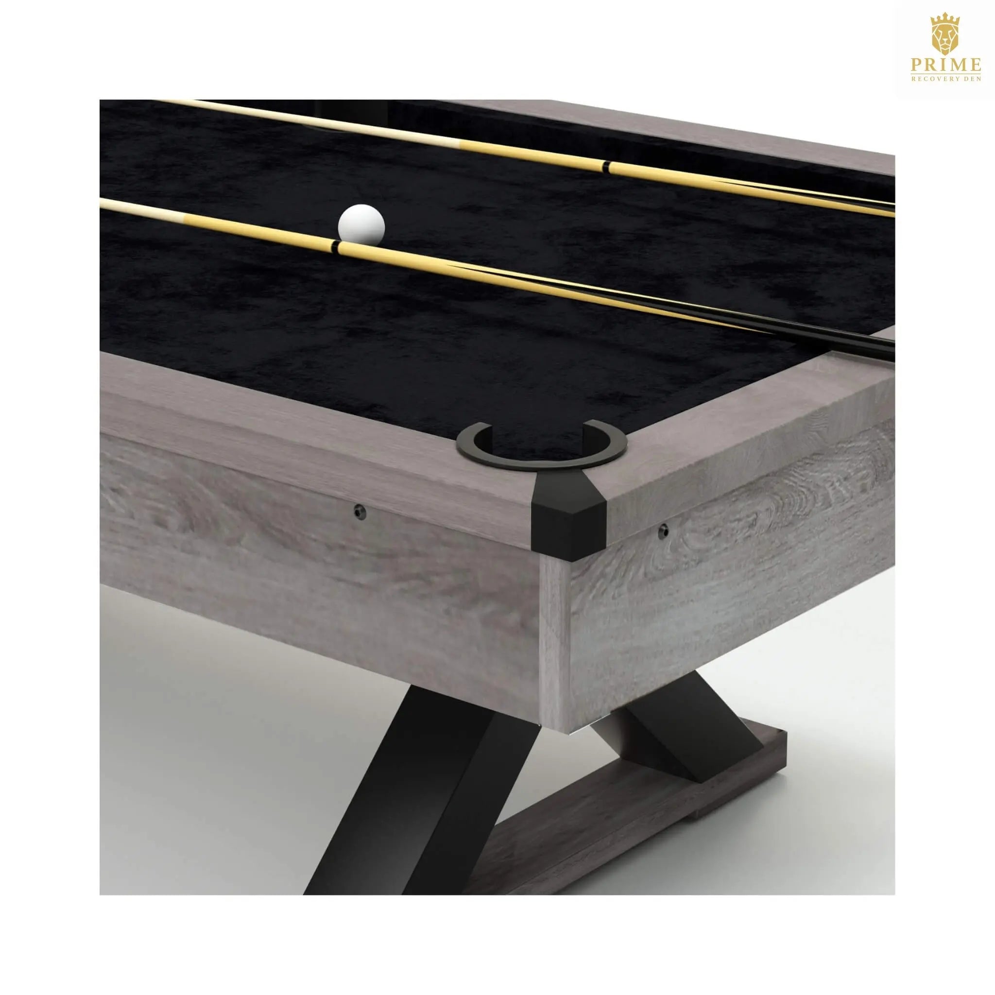 Large 84-Inch Rustic Gray Pool Table With Cues, Balls And X-Legs (SAK54361) SAKSBY WHOLESALE
