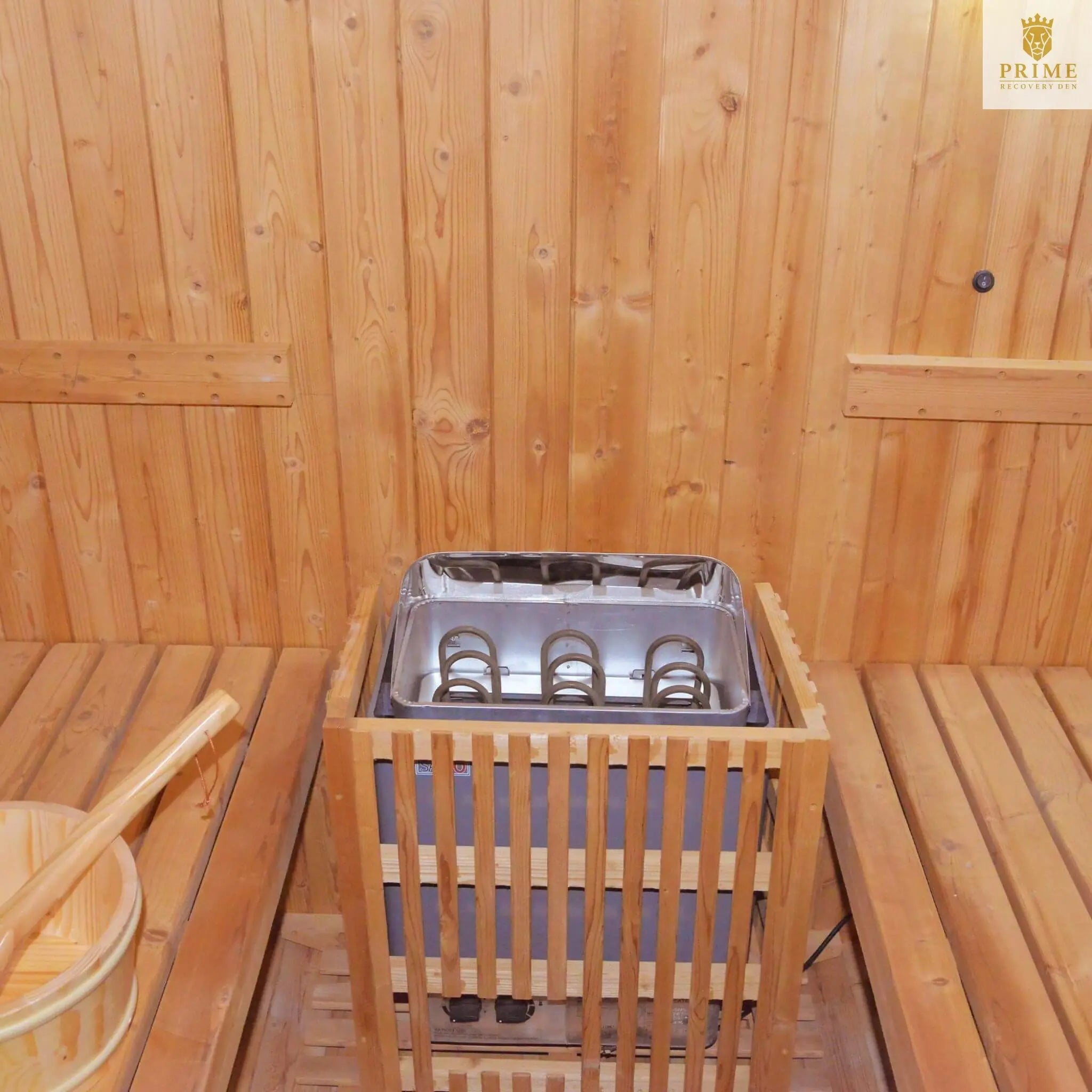 Thermora Ignite Large Premium American White Oak Outdoor Wooden Barrel Sauna With 4.5KW Sauna Heater (SAK45968) SAKSBY WHOLESALE