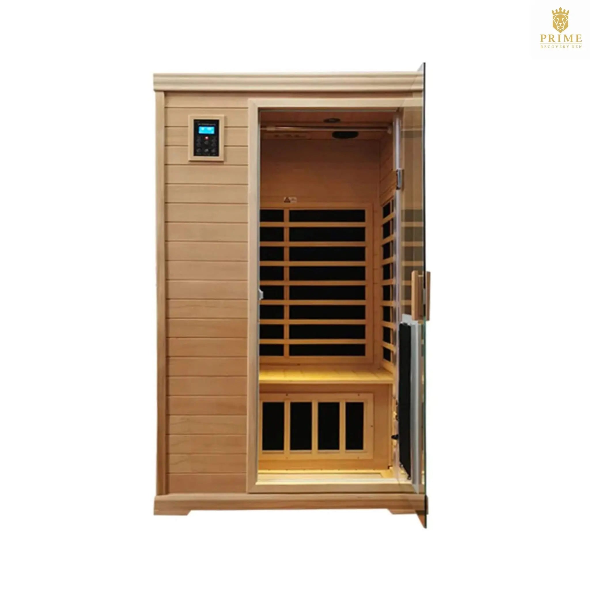 Thermora Ivara Luxury 2-Person Hemlock Wood FAR Infrared Sauna Room W/ Glass Door, 1750W (SAK81525) SAKSBY WHOLESALE