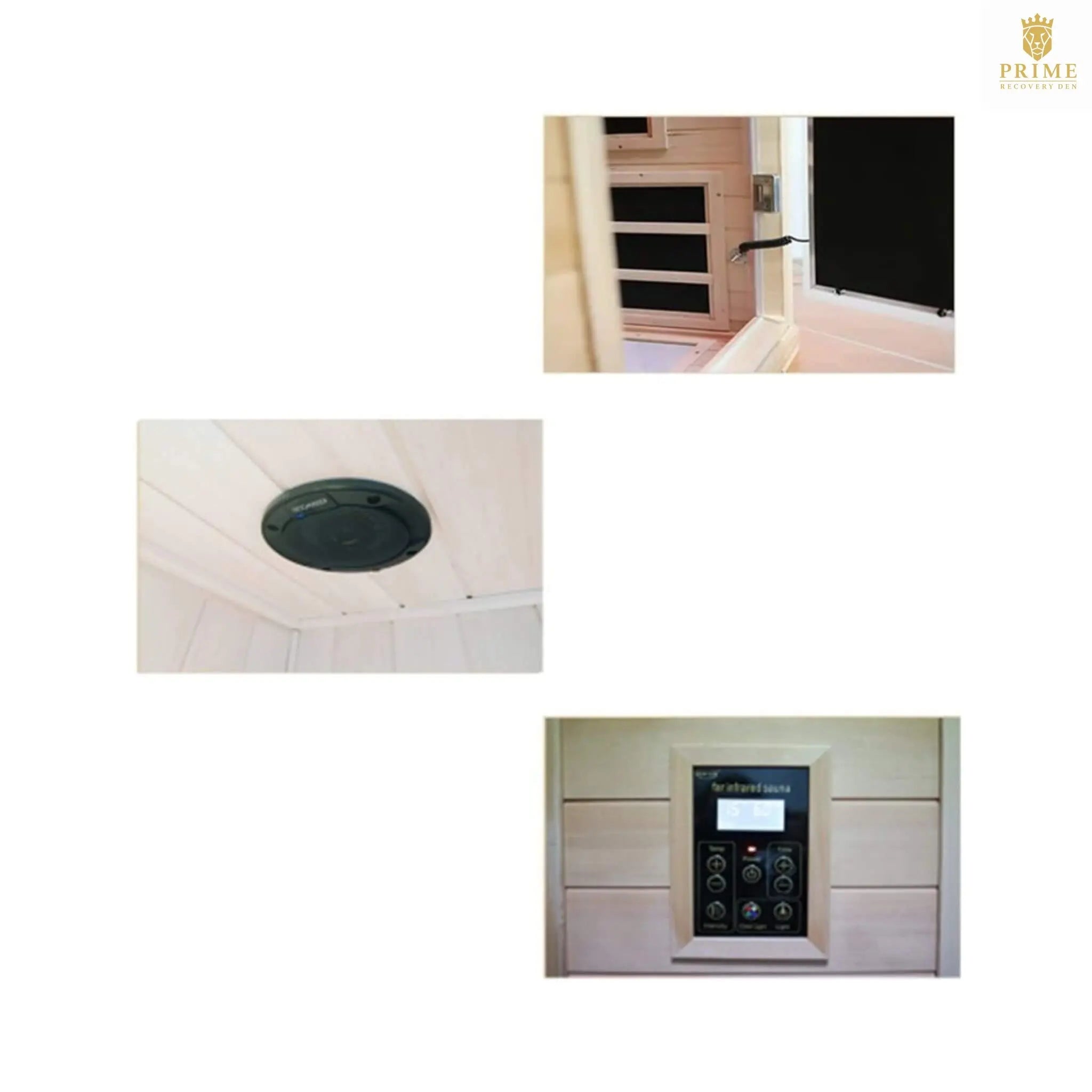 Thermora Ivara Luxury 2-Person Hemlock Wood FAR Infrared Sauna Room W/ Glass Door, 1750W (SAK81525) SAKSBY WHOLESALE