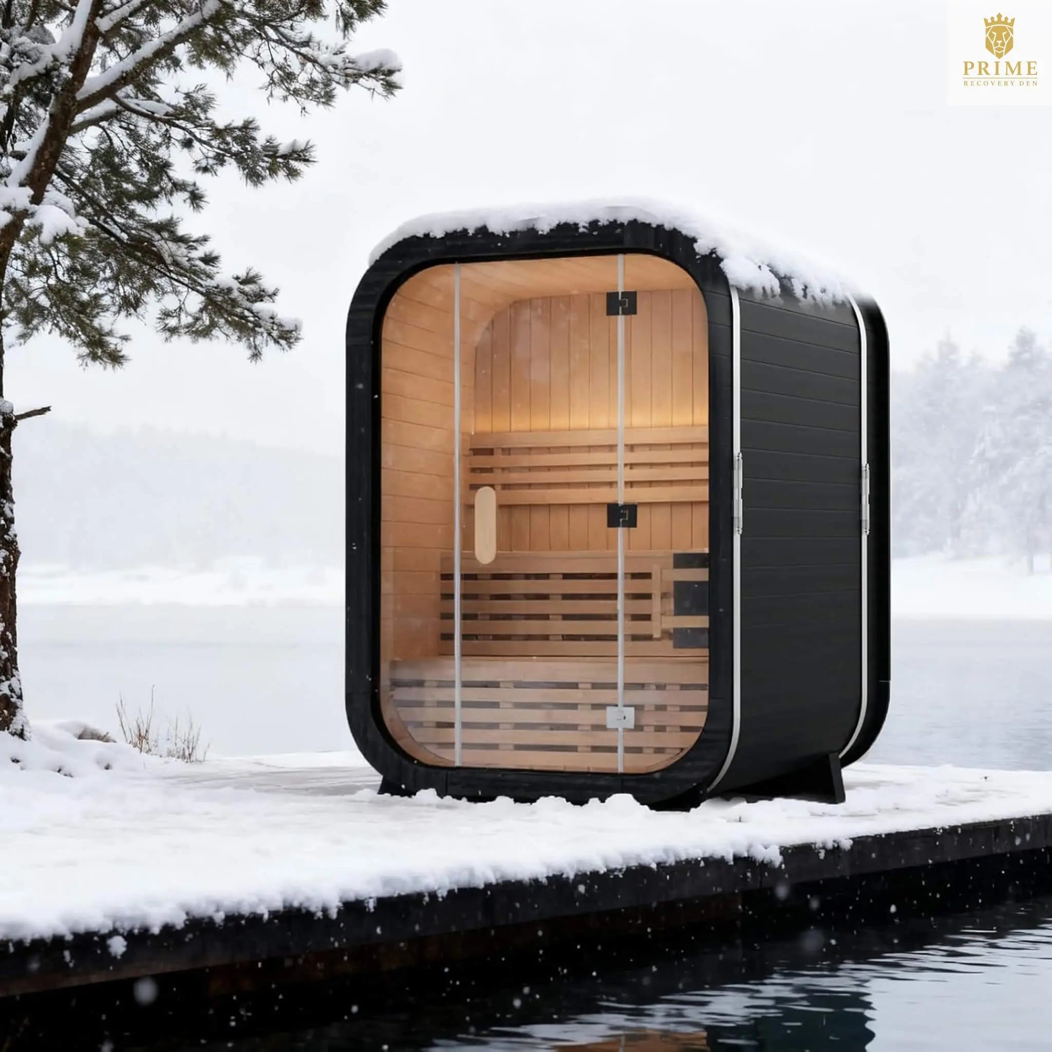 Thermora Lund Luxury 2-Person Outdoor Spruce Wood Cube Sauna Kit With 4.5KW Electric Stove (SAK74290) SAKSBY WHOLESALE