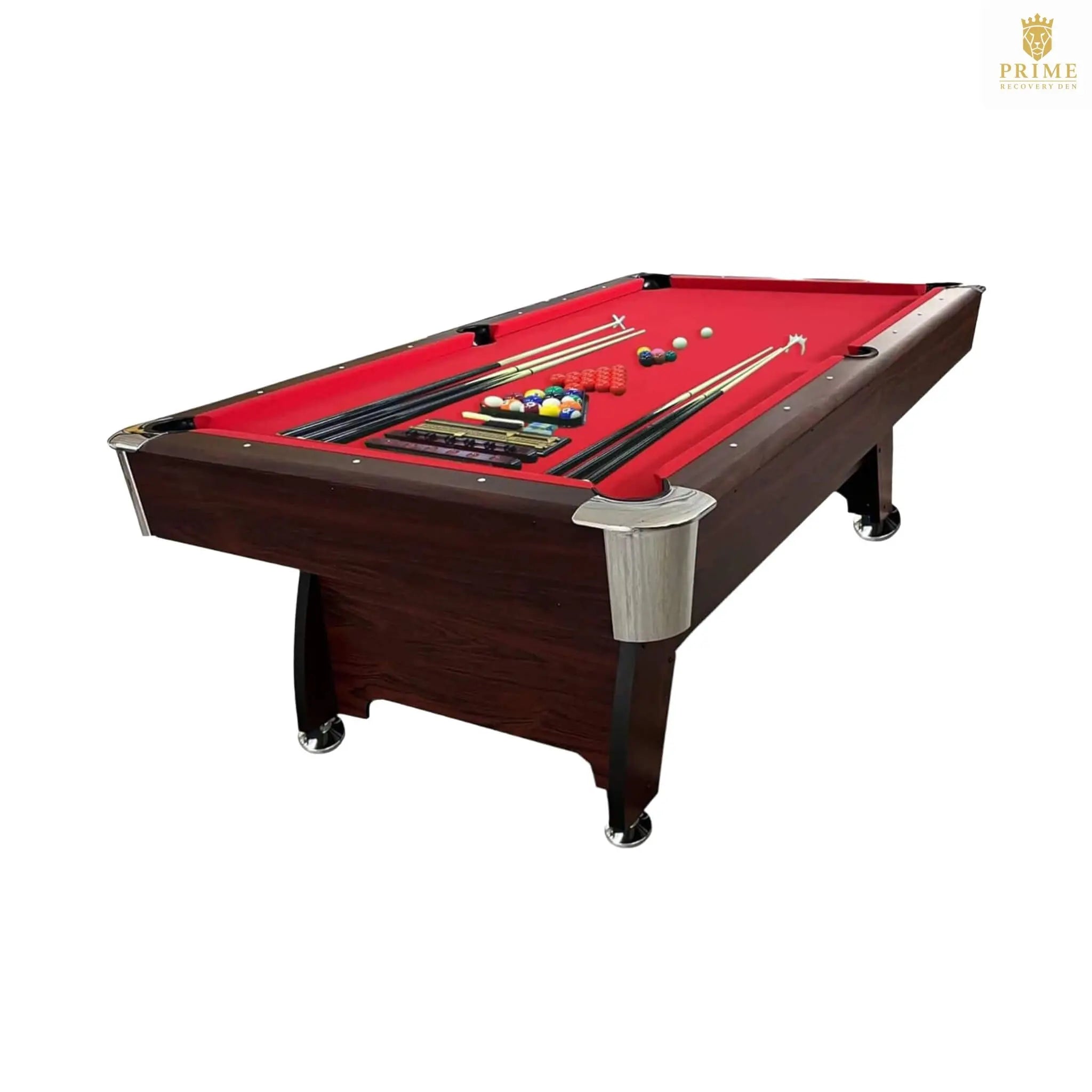 8FT Modern Red Felt Billiard Pool Table With Automatic Ball Return And Accessories Kit (SAK76139) SAKSBY WHOLESALE