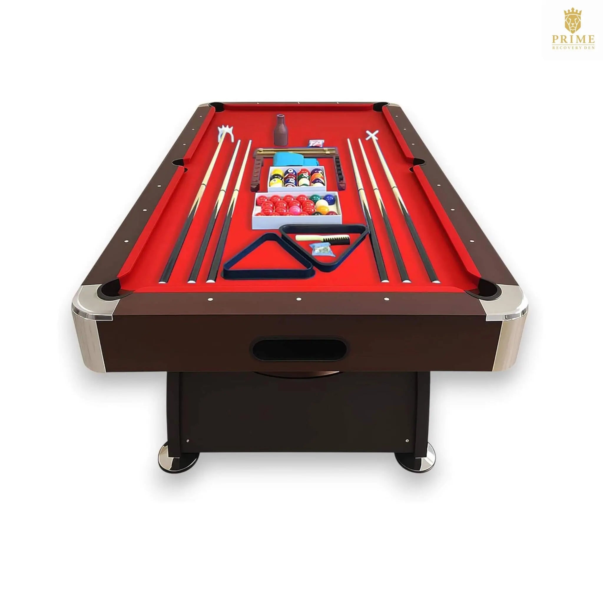 8FT Modern Red Felt Billiard Pool Table With Automatic Ball Return And Accessories Kit (SAK76139) SAKSBY WHOLESALE