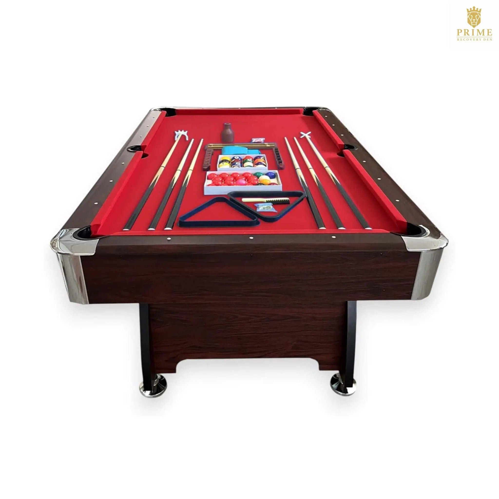 8FT Modern Red Felt Billiard Pool Table With Automatic Ball Return And Accessories Kit (SAK76139) SAKSBY WHOLESALE