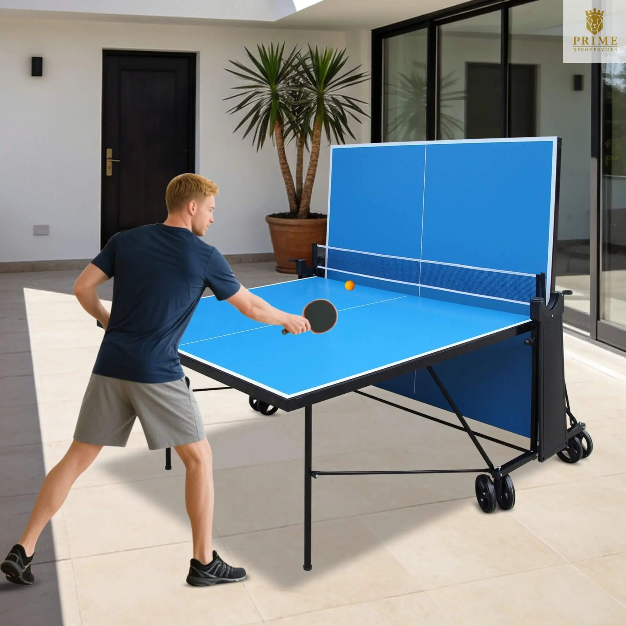 Portable 108-Inch Full-Size Table Tennis Table Set With Net, Paddles And Balls (SAK50384) SAKSBY WHOLESALE