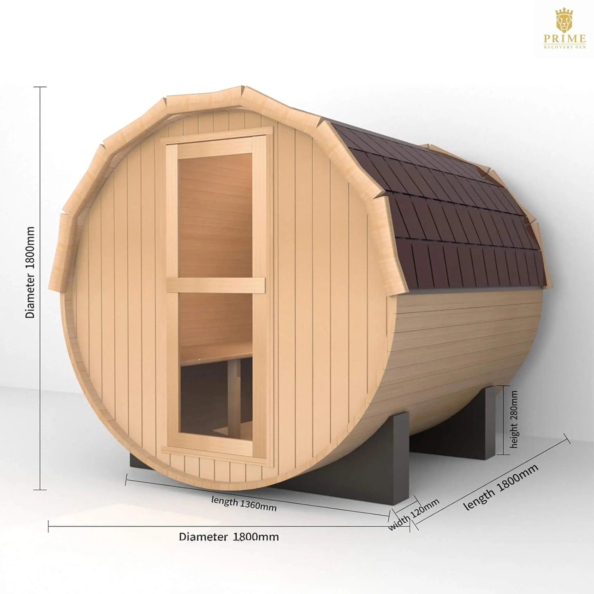 Thermora Haven Premium All-Weather Outdoor Pinewood Barrel Sauna Kit With 4.5KW Heater And Tempered Glass Window (SAK91462) SAKSBY WHOLESALE
