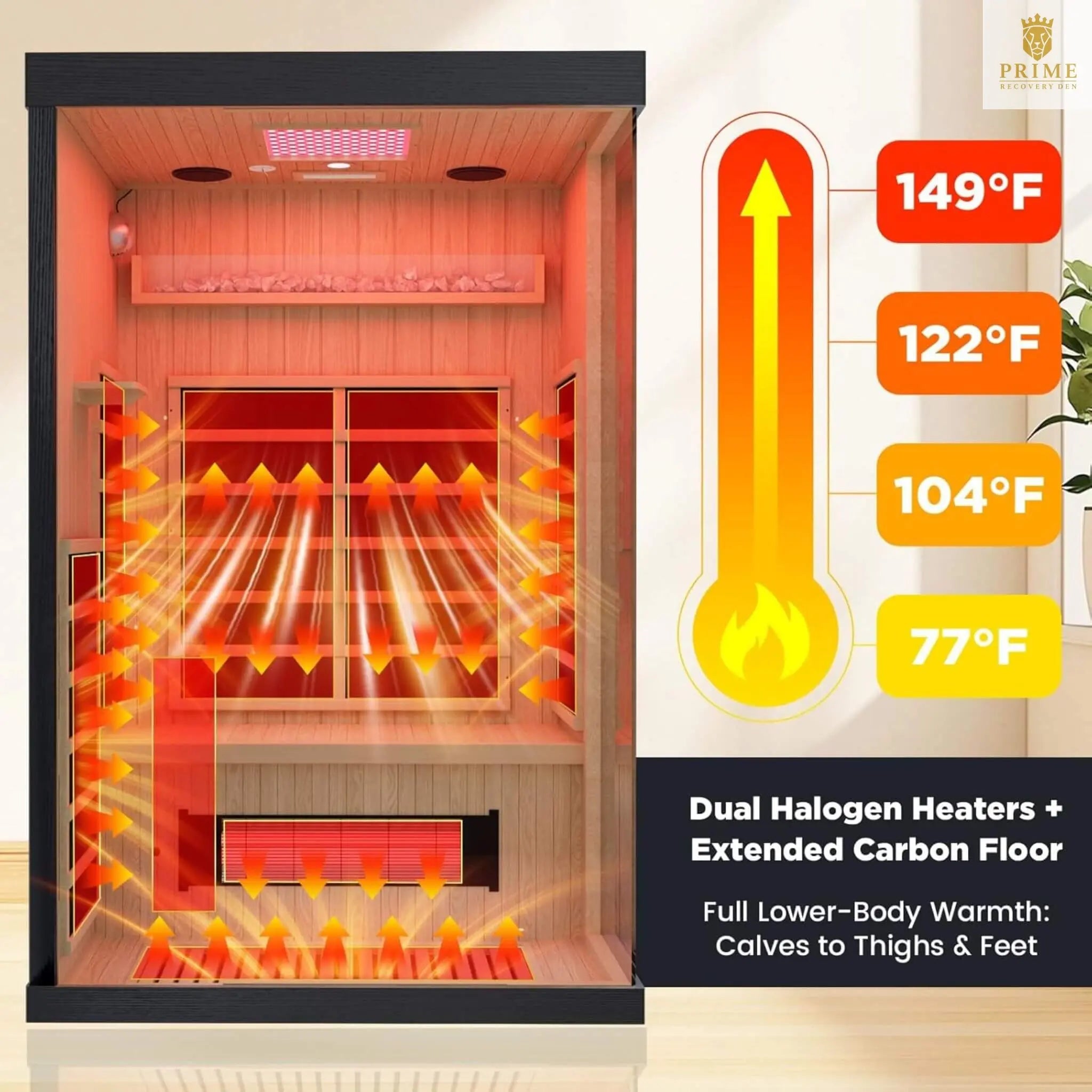 Thermora Pandora Premium 2-Person Indoor Infrared Sauna With Red Light Therapy And Himalayan Salt Rocks (SAK67305) SAKSBY WHOLESALE