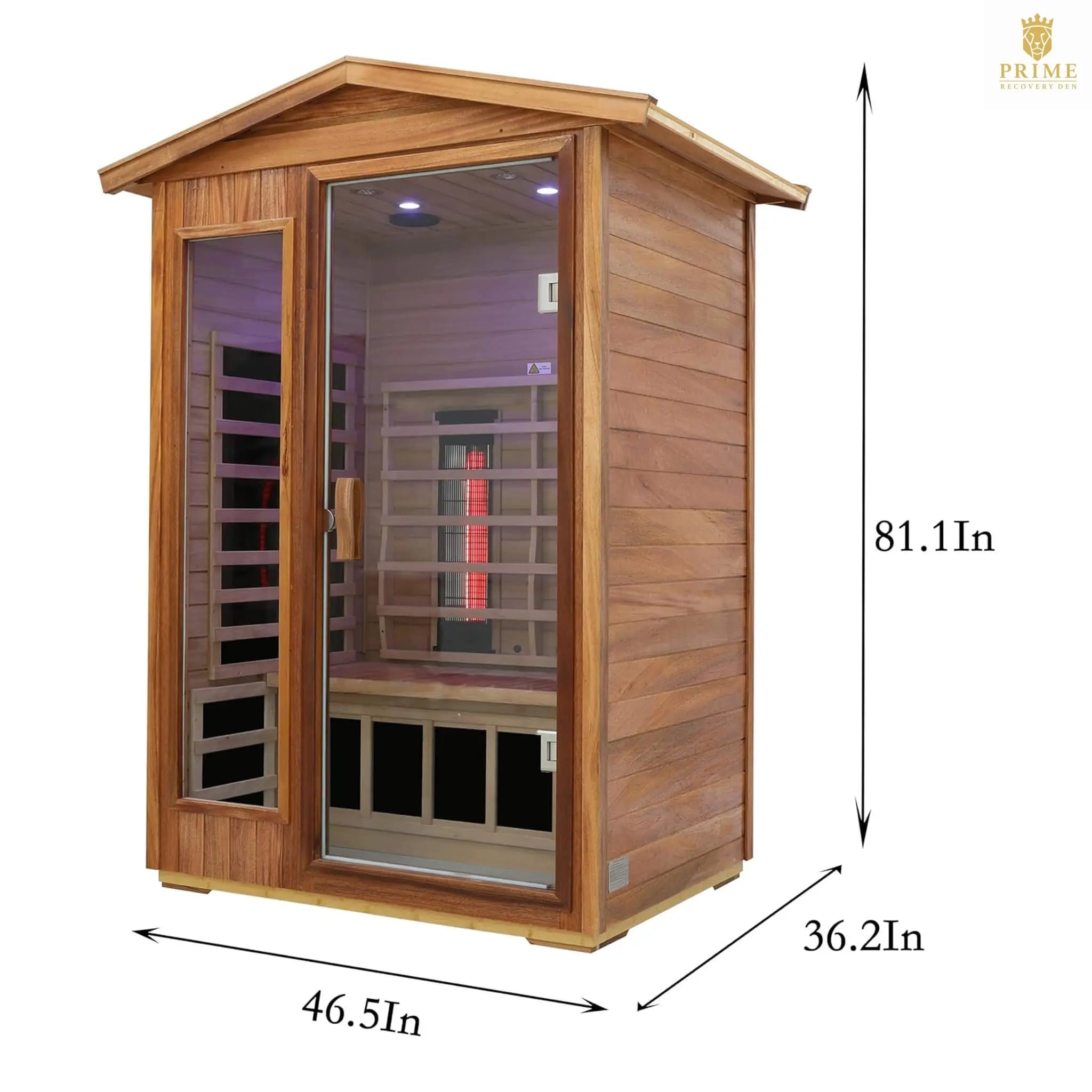 Thermora Alveron 2-Person Outdoor Mahogany Low EMF Far Infrared Sauna With Bluetooth Audio And LED Lights (SAK83719) SAKSBY WHOLESALE