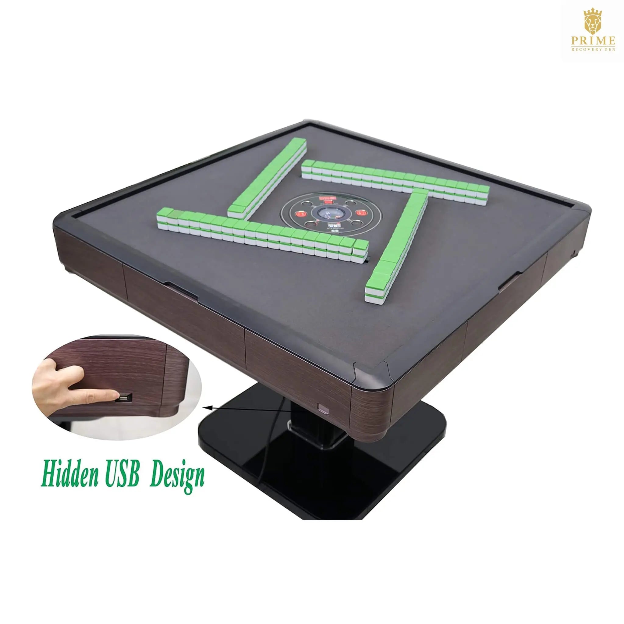 Premium Automatic Folding Mahjong Table With Walnut Finish, Two Set Of 166 40MM Numbered Tiles, And Hard Table Cover (SAK41893) SAKSBY WHOLESALE