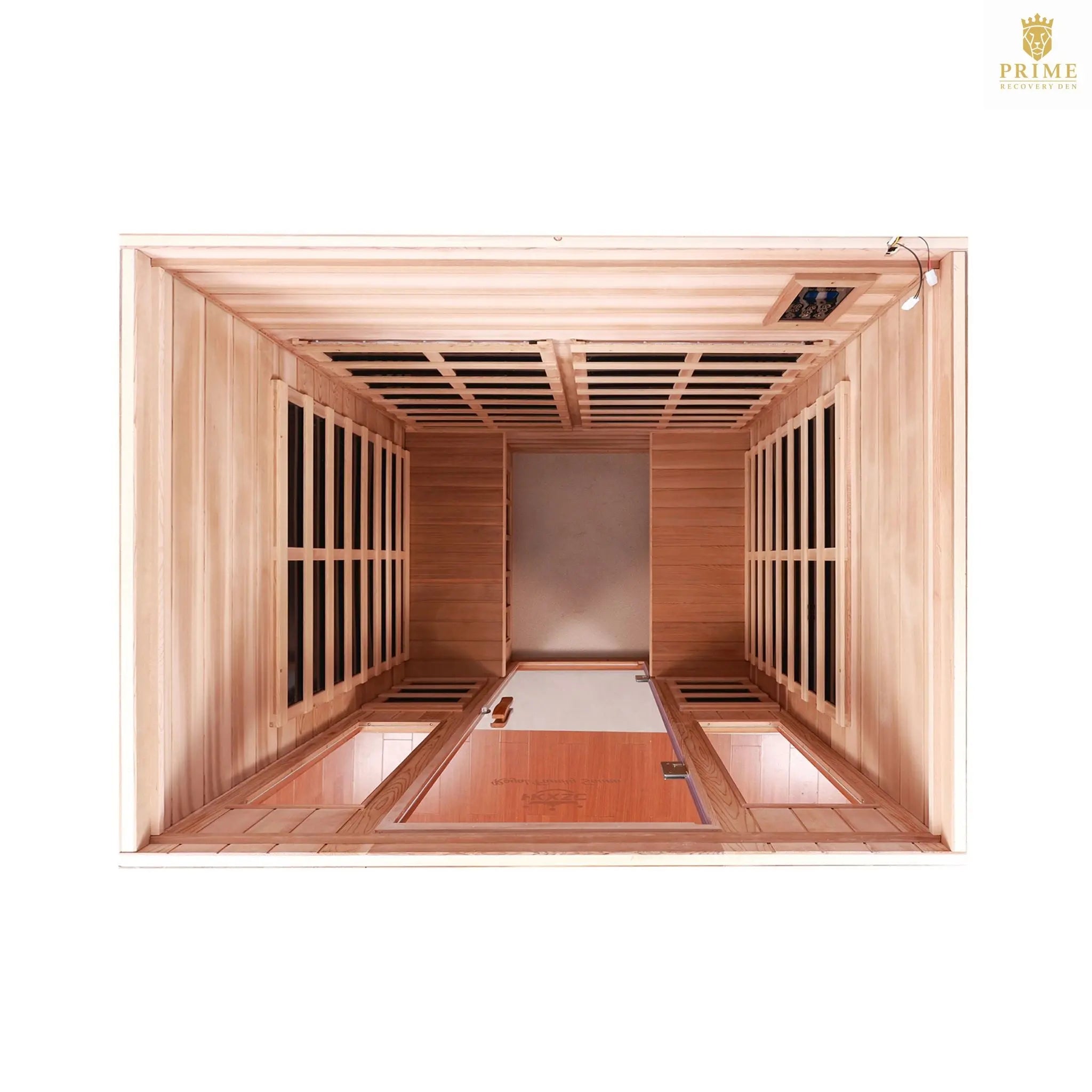 Thermora Kairo 4-Person Outdoor Infrared Hemlock Sauna With Tempered Glass Door (SAK82140) SAKSBY WHOLESALE