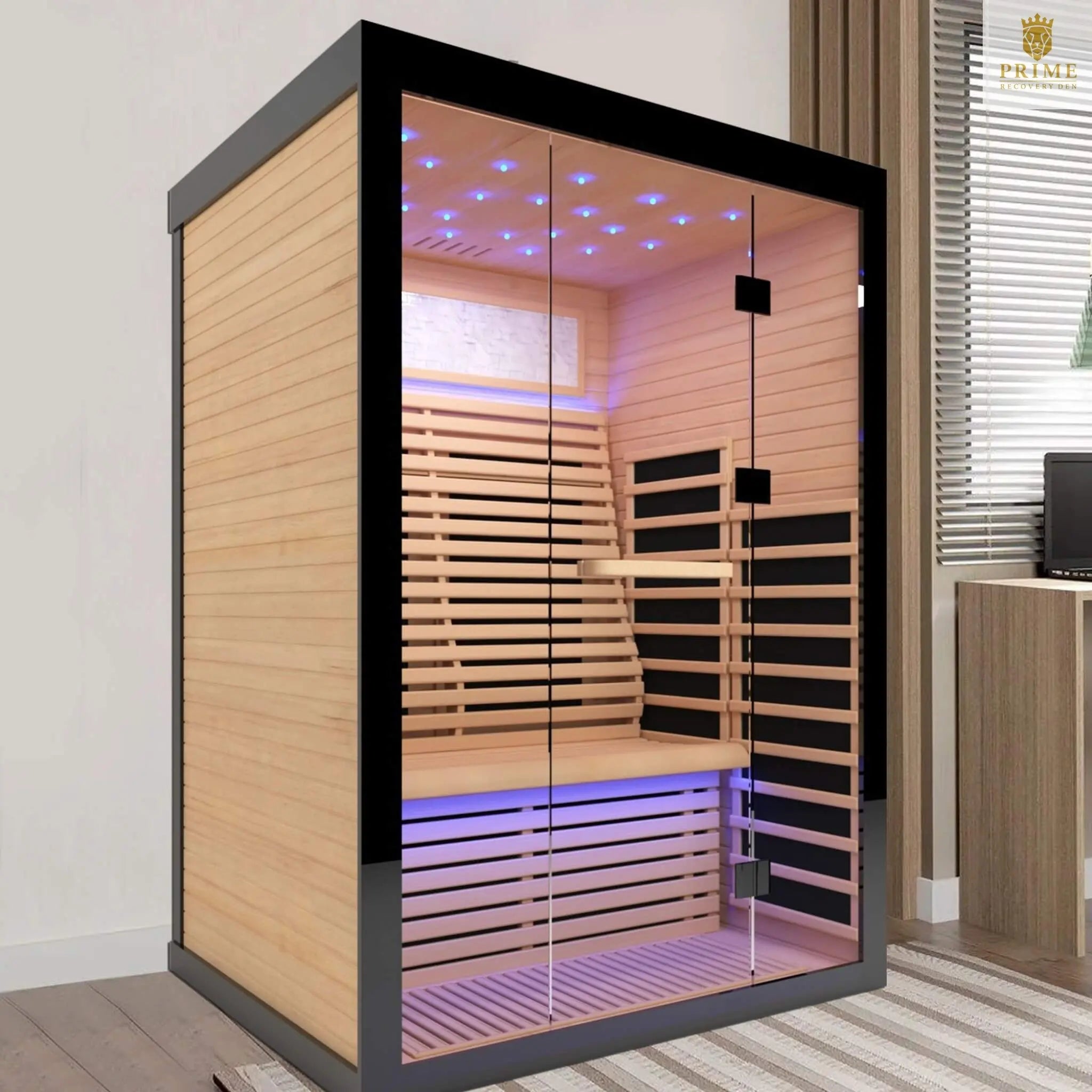 Thermora Vapor Luxury 2-Person Canadian Hemlock Wood Far Infrared Home Sauna (SAK56874) SAKSBY WHOLESALE