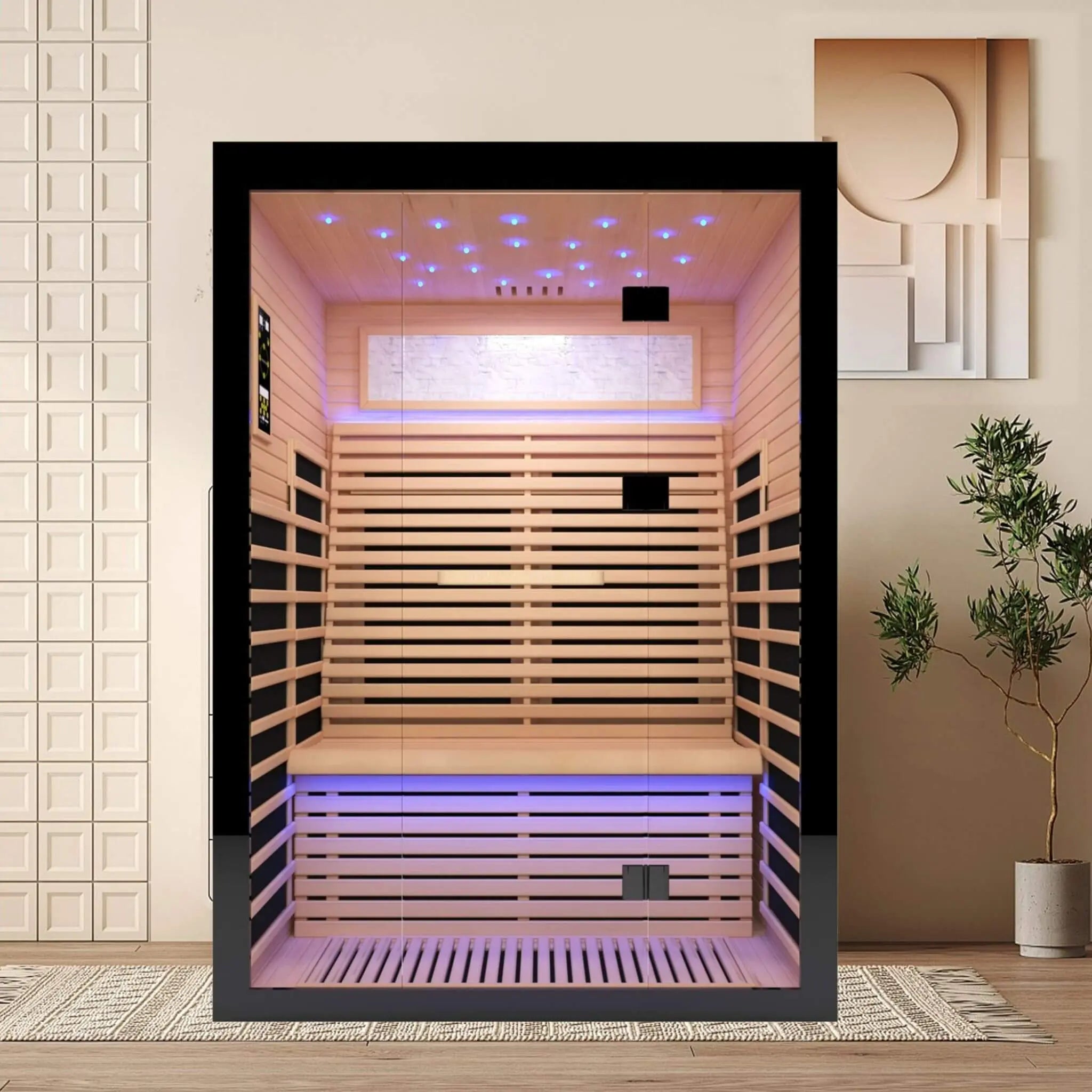 Thermora Vapor Luxury 2-Person Canadian Hemlock Wood Far Infrared Home Sauna (SAK56874) SAKSBY WHOLESALE