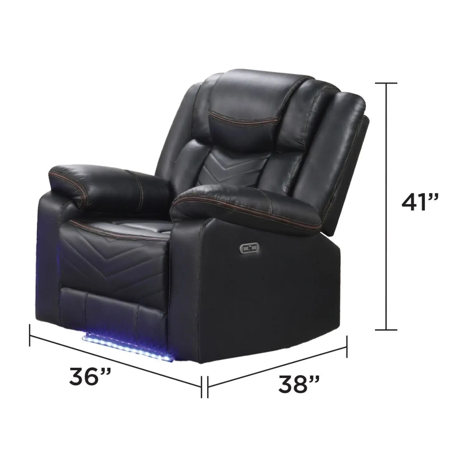 Challenger - LED Power Recliner Chair Unique Piece Furniture