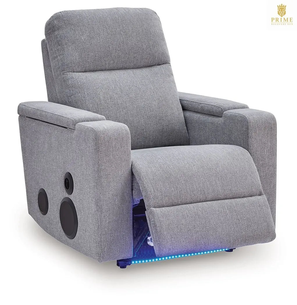 Pineland - Glider Power Recliner With Audio System - Pewter
