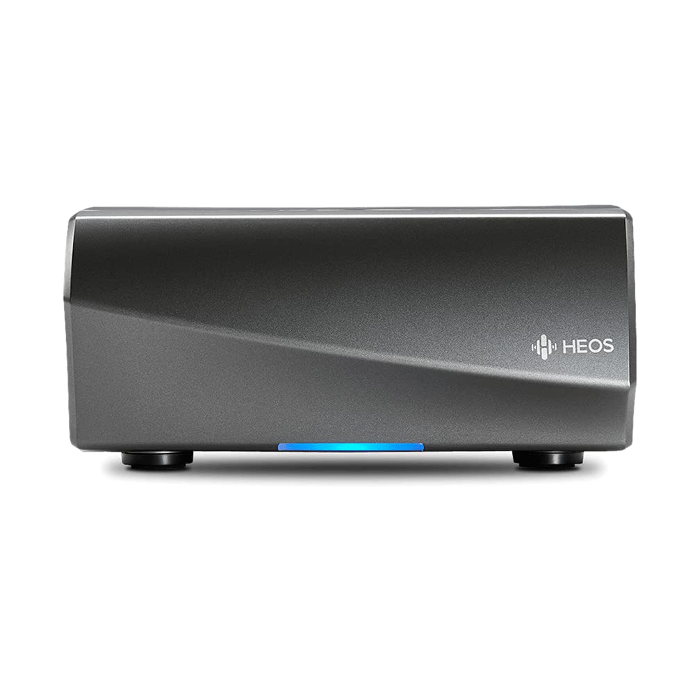 Denon HEOS Link Wireless Pre-Amplifier For Multi-Room Audio - Series 2 (New Version) Amazon Alexa Compatibility Powered Subwoofer Connection Black with Silver 2.91 x 6.14 x 5.83
