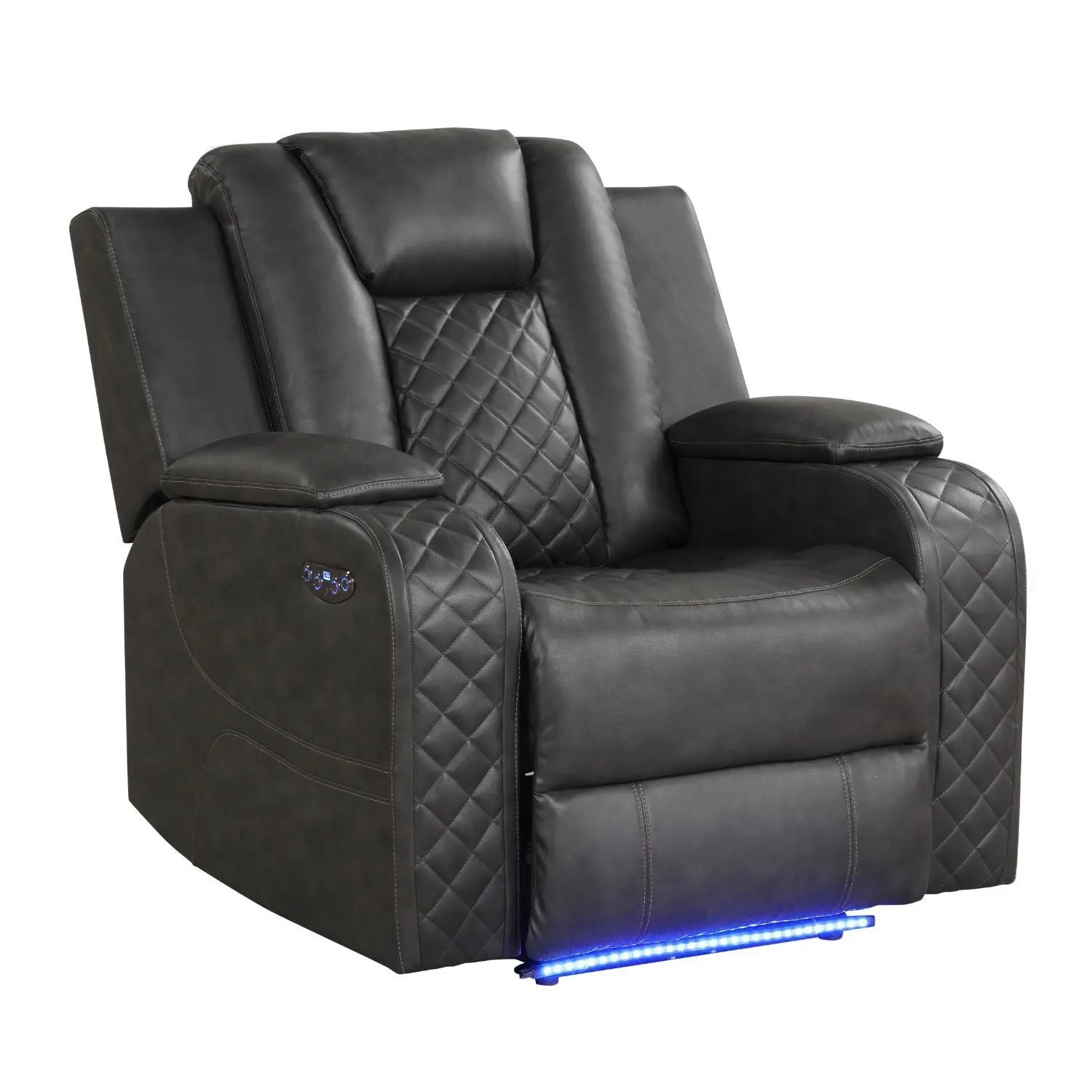 Benz - LED & Power Recliner Chair With Adjustable Headrest Unique Piece Furniture