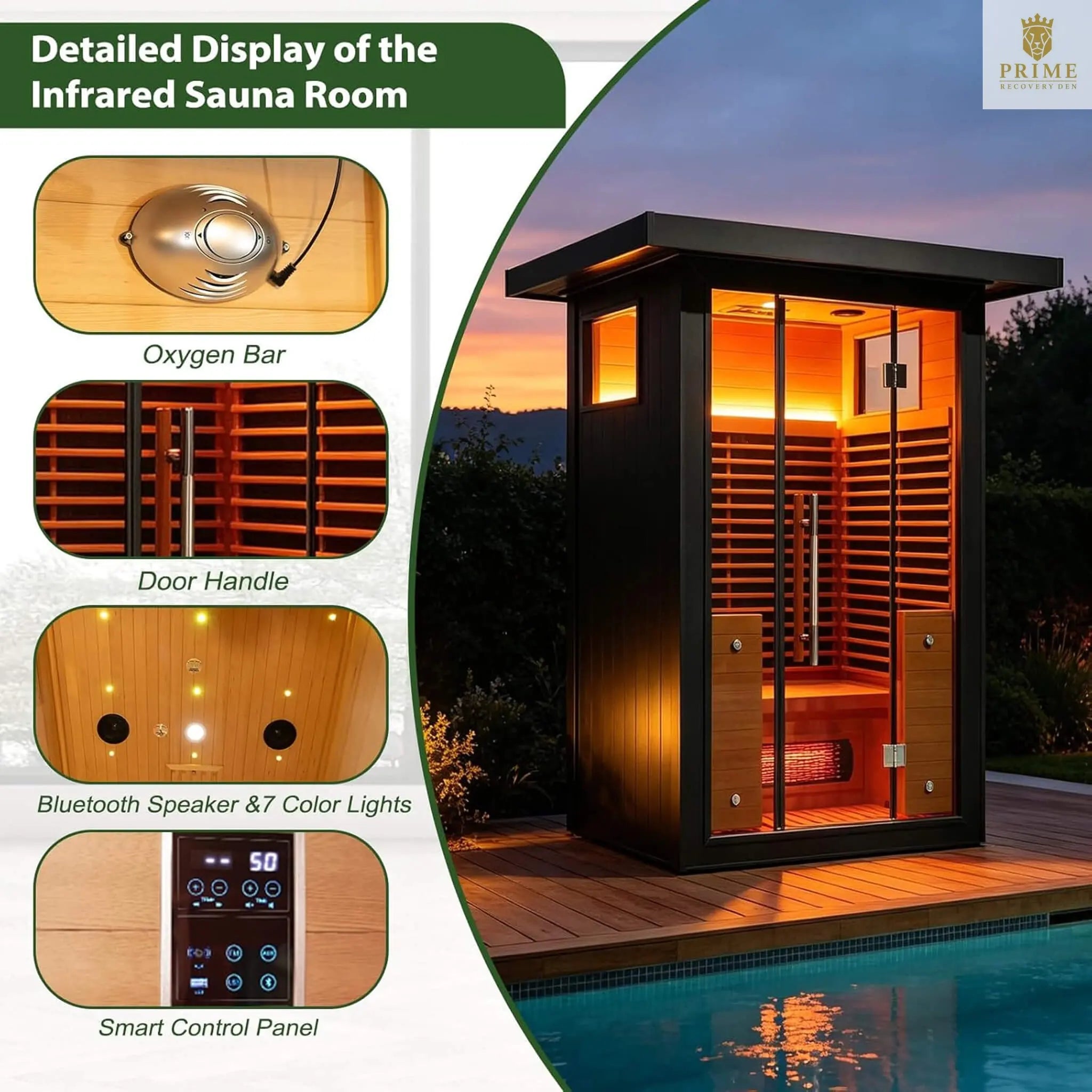 Thermora Lugano 2-Person Outdoor Full-Spectrum Infrared Sauna With Aluminum Alloy Exterior & WiFi (SAK14973) SAKSBY WHOLESALE