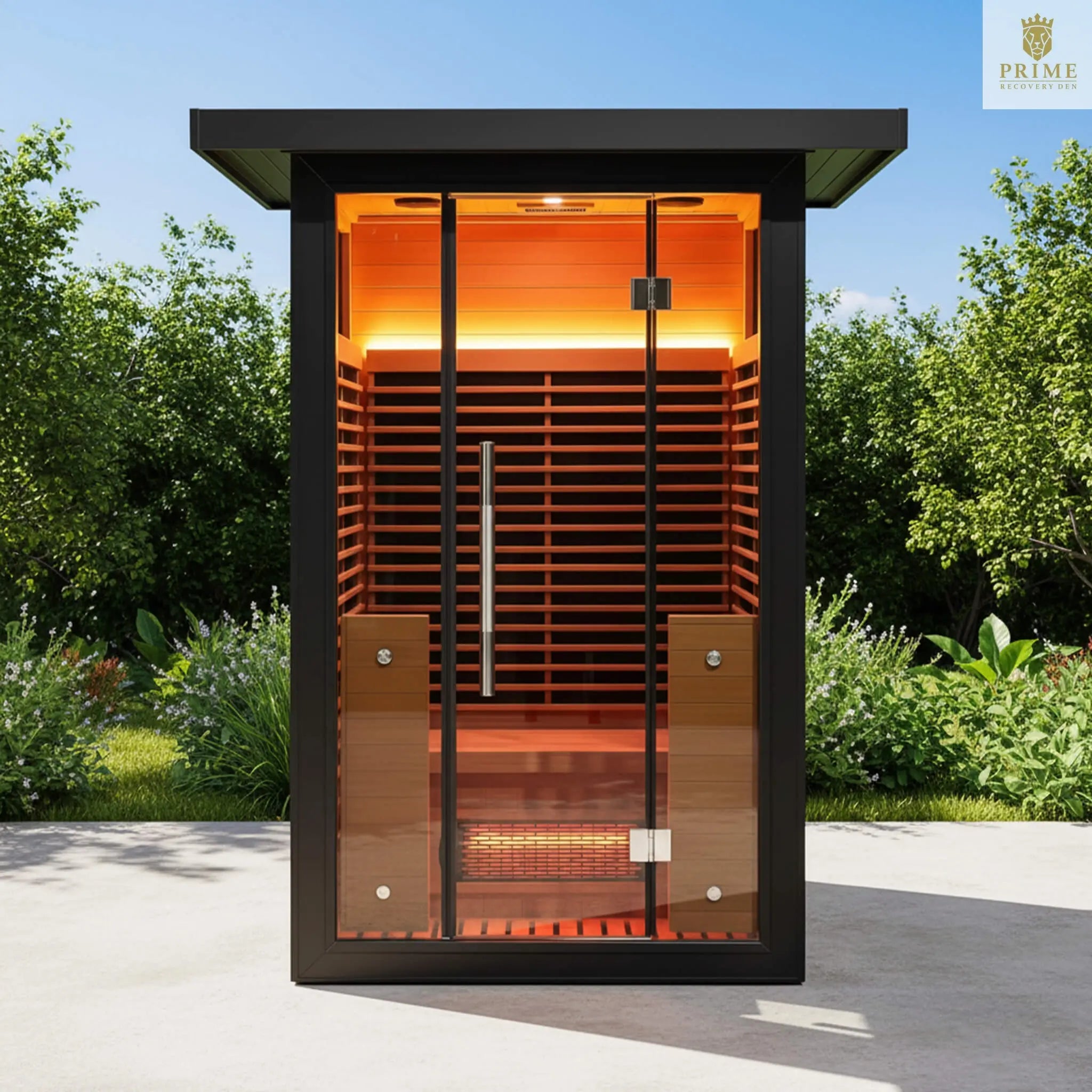 Thermora Lugano 2-Person Outdoor Full-Spectrum Infrared Sauna With Aluminum Alloy Exterior & WiFi (SAK14973) SAKSBY WHOLESALE