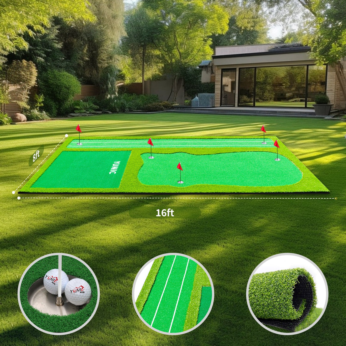 Putting Green with Slope – Style A, 8 or 10 × 16 ft
