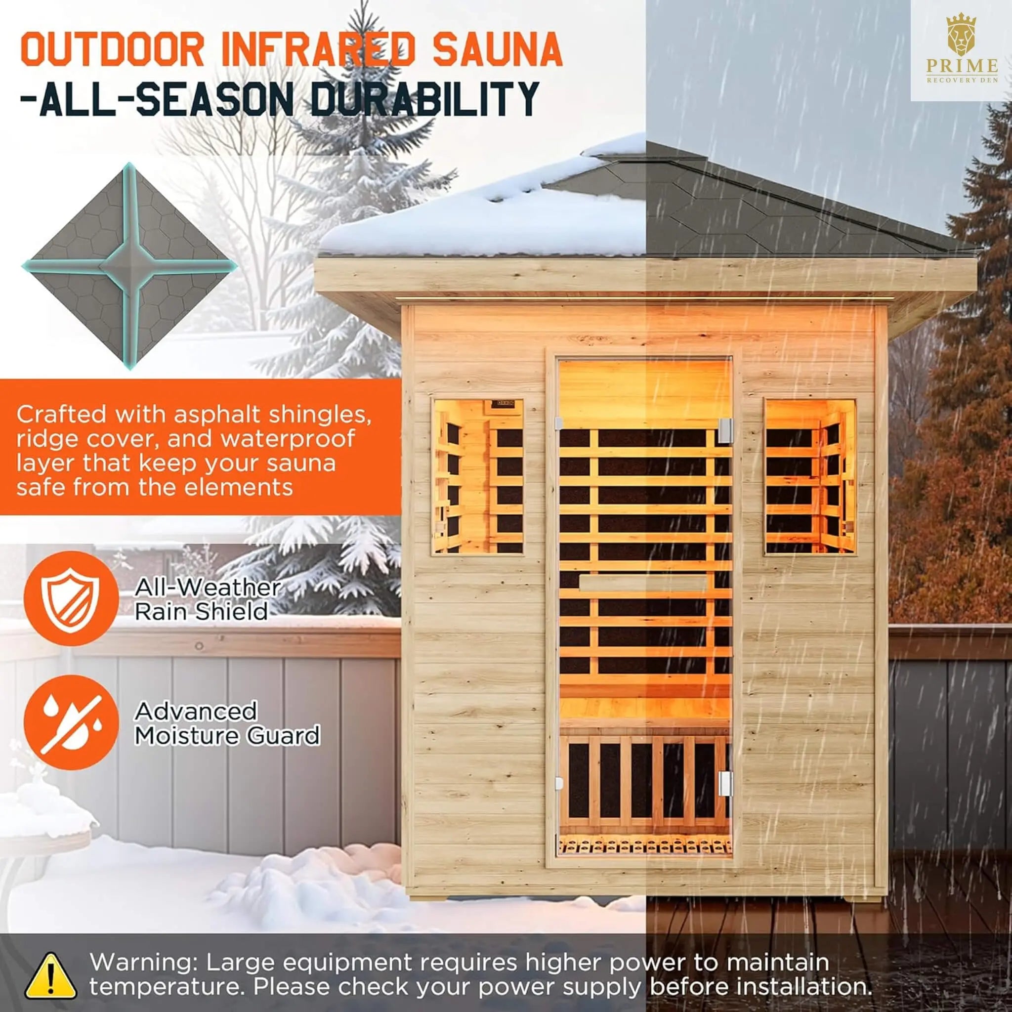 Thermora Zurich 3-Person Low EMF Spruce Wood Outdoor Infrared Sauna With Bluetooth Speakers And LED Lights (SAK59047) SAKSBY WHOLESALE