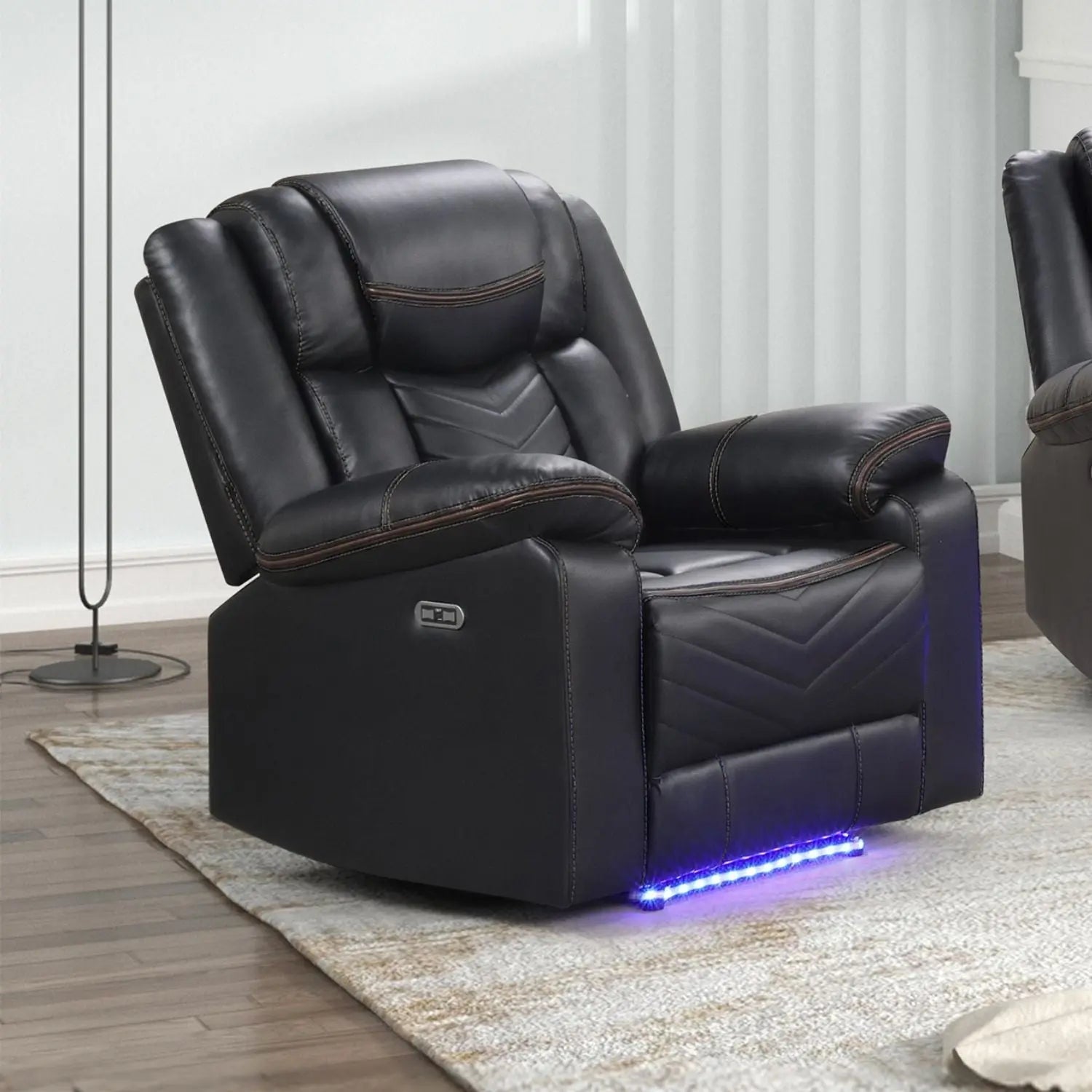 Challenger - LED Power Recliner Chair Unique Piece Furniture
